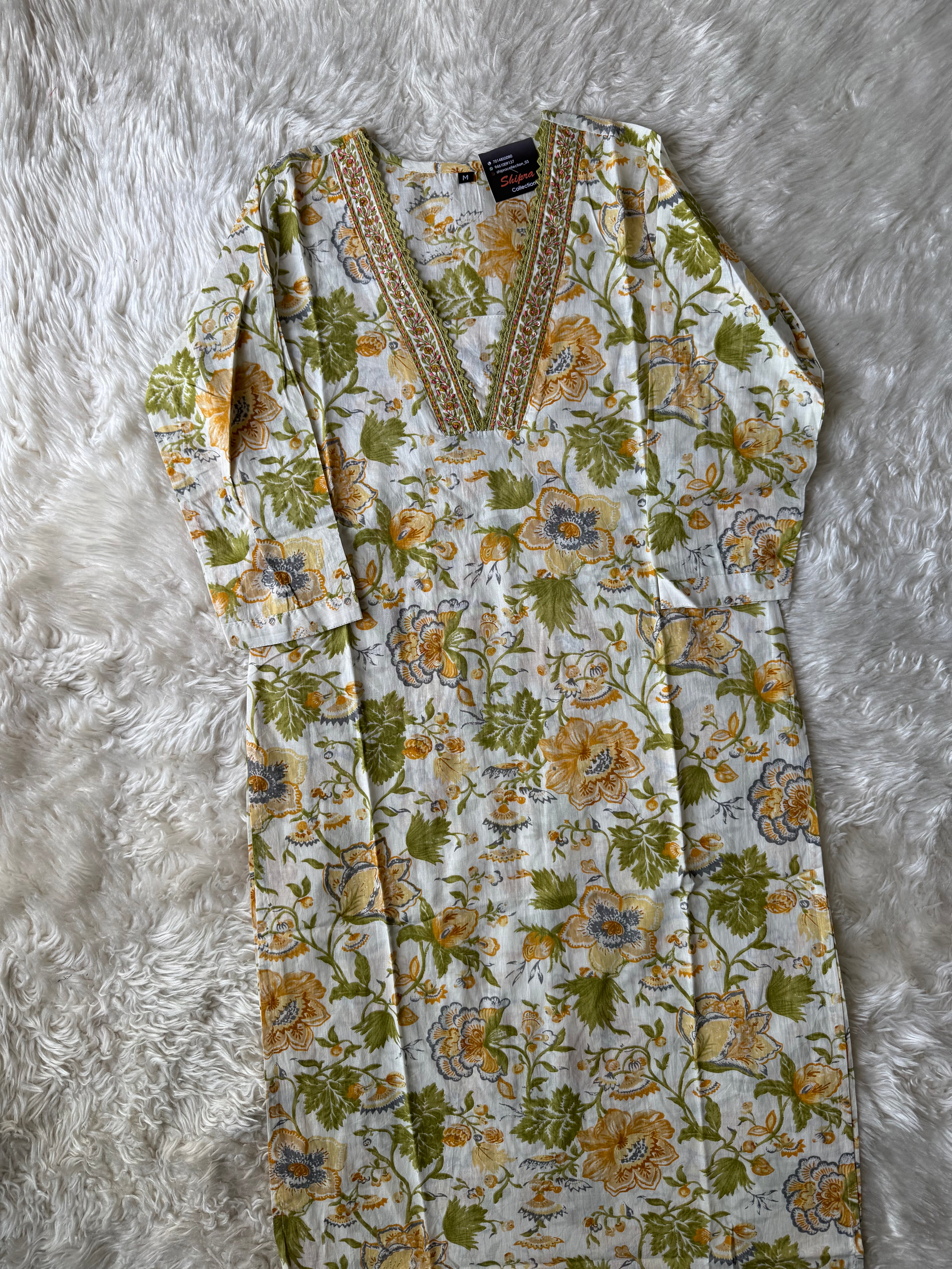 Soothing Print Kurti Pant Dupatta Set
