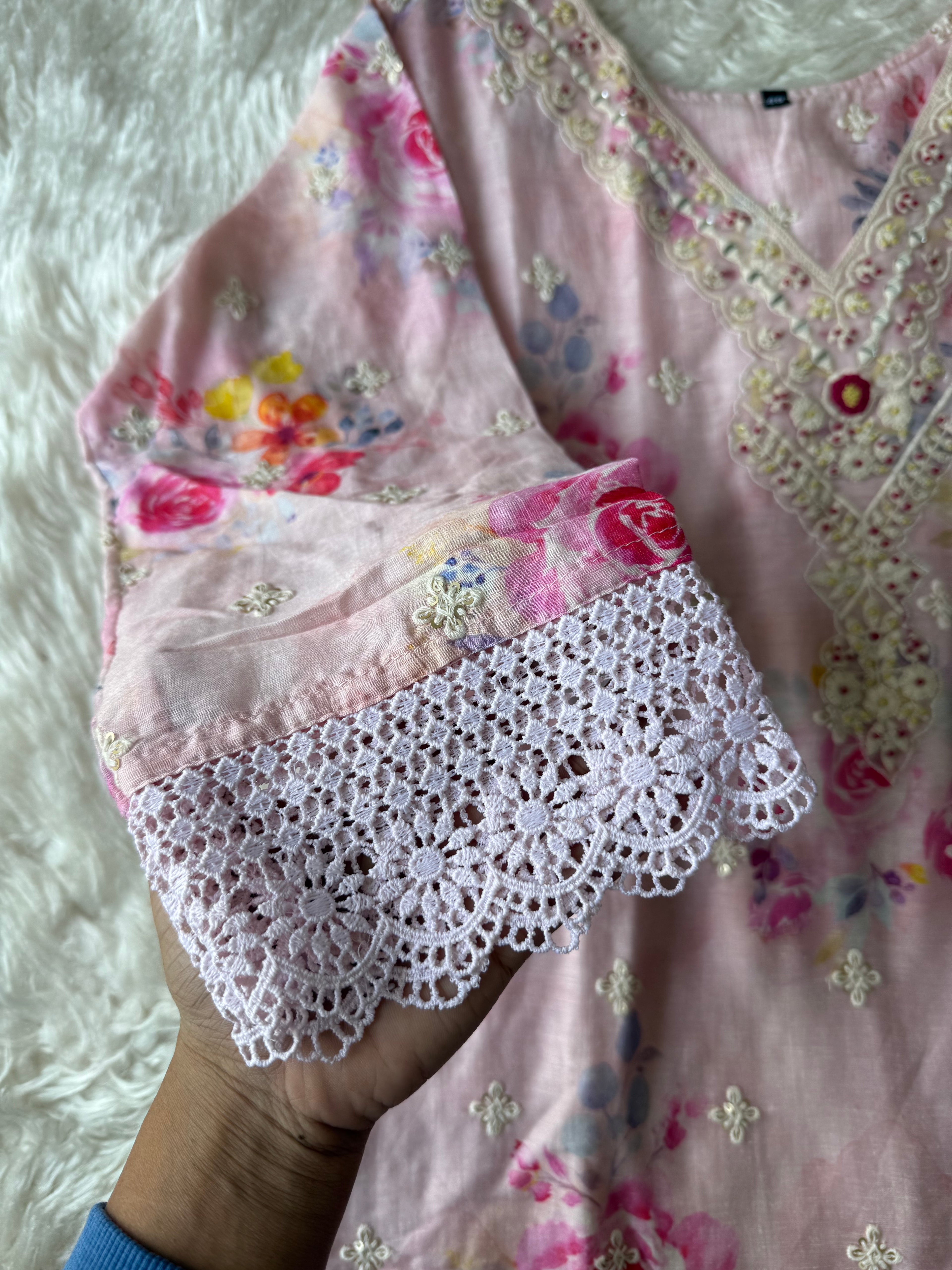 Mul Cotton Kurti Sharara Dupatta Set