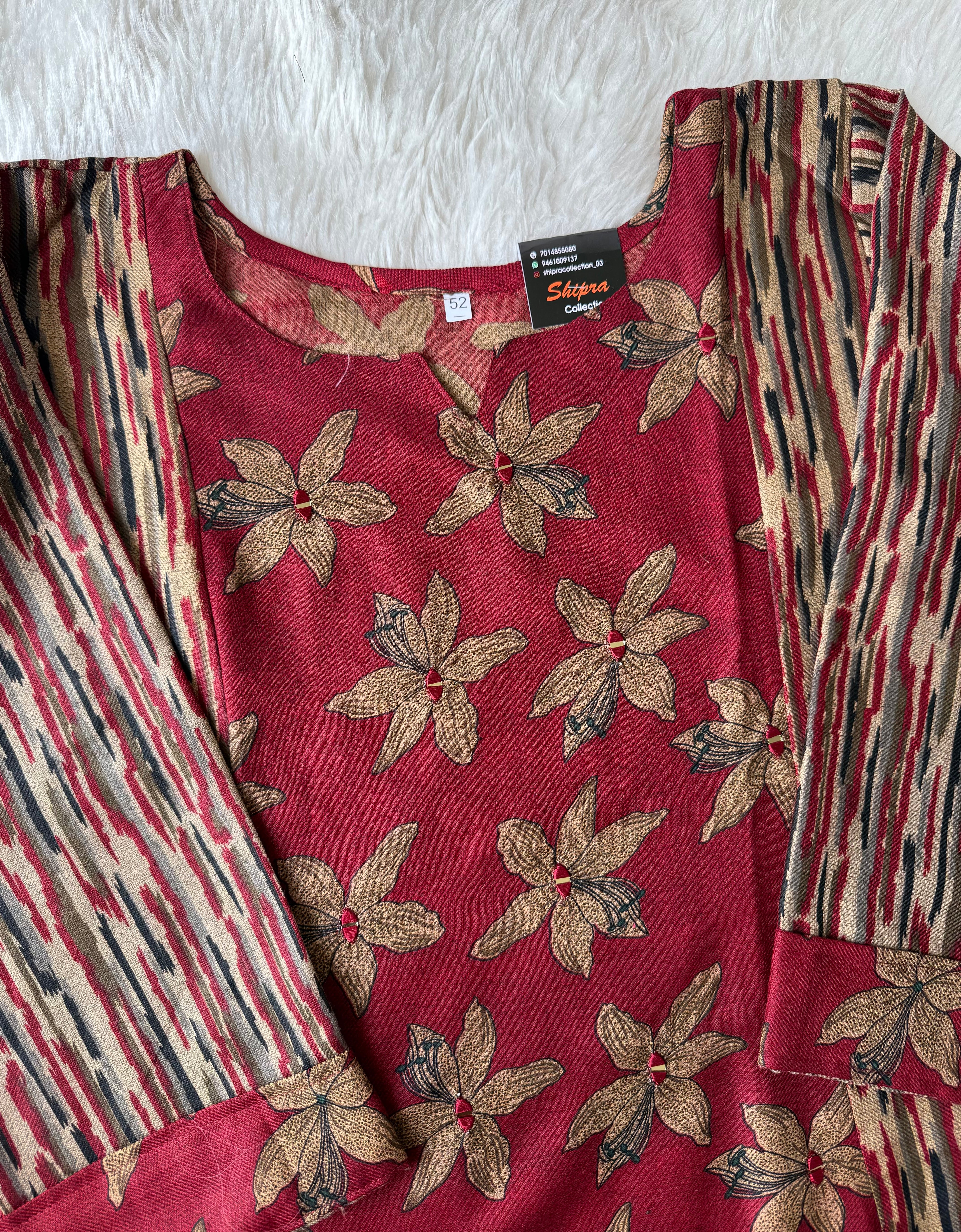 Woolen Fabric Kurti Pant Dupatta Set