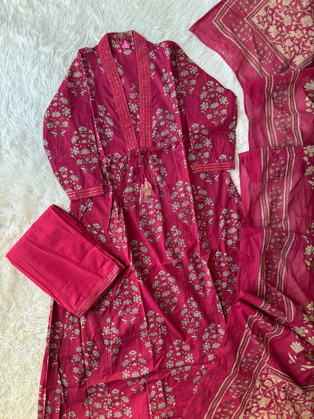 Premium Cotton Kurti Pant Dupatta Set