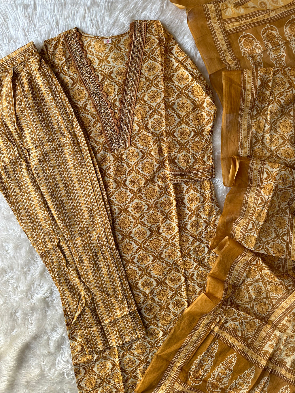 Premium Cotton Kurti Pant Dupatta Set