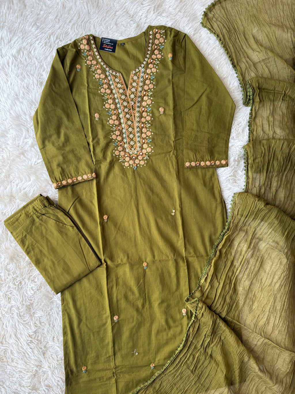 Premium Cotton Kurti Pant Dupatta Set