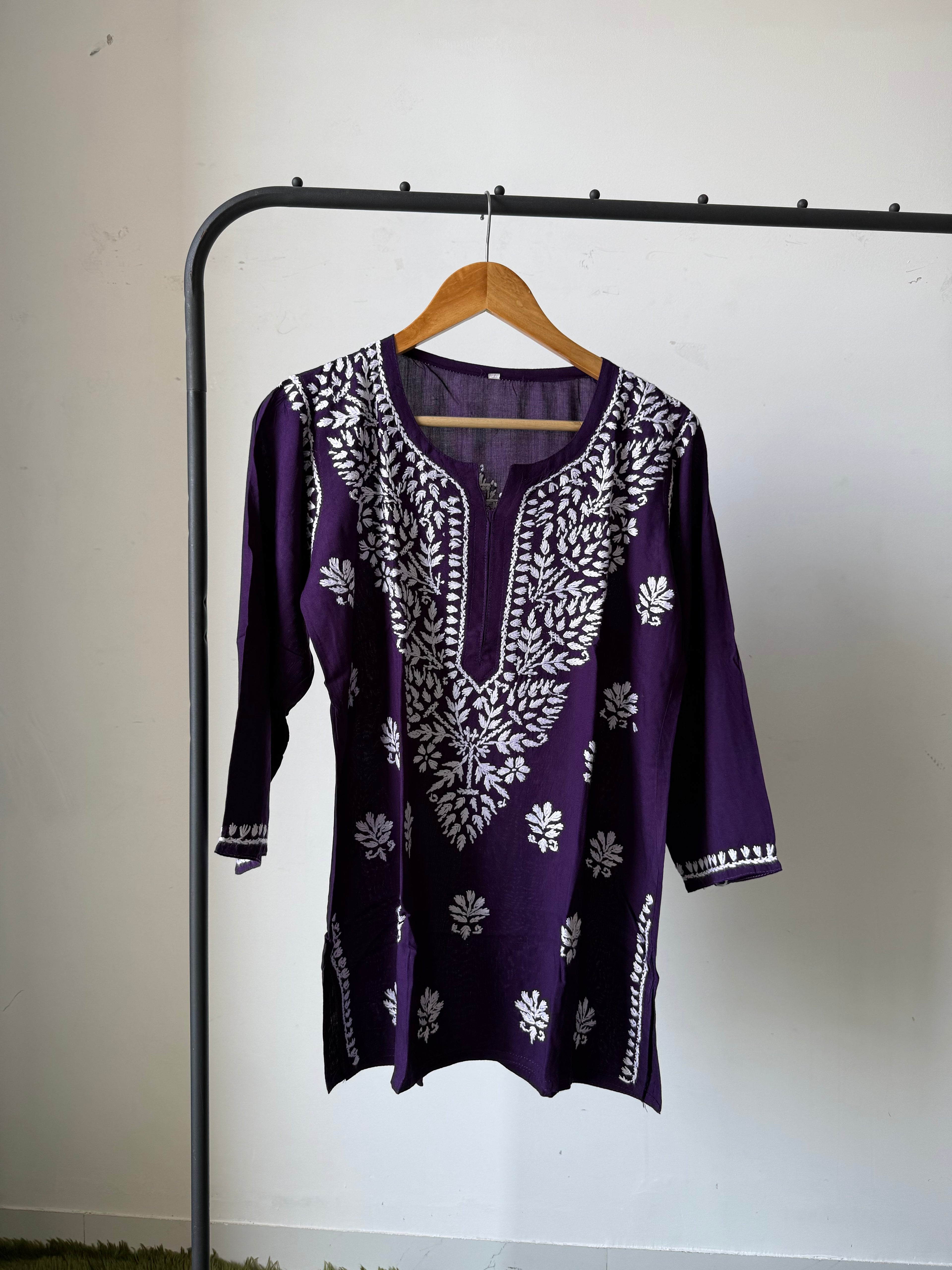 Heavy Rayon Chikankari Short kurti