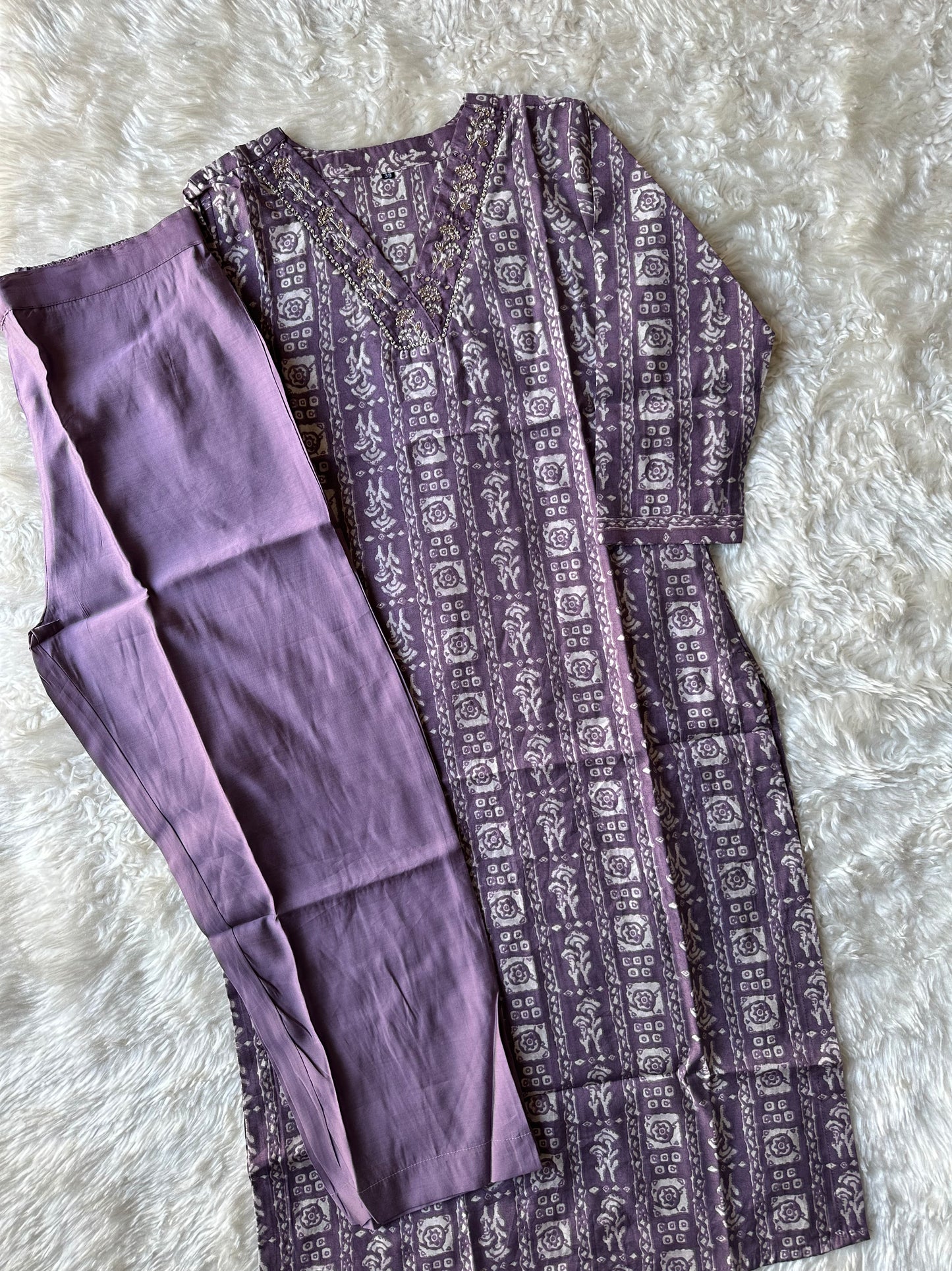 Pure Muslin Silk Kurti Pant Set