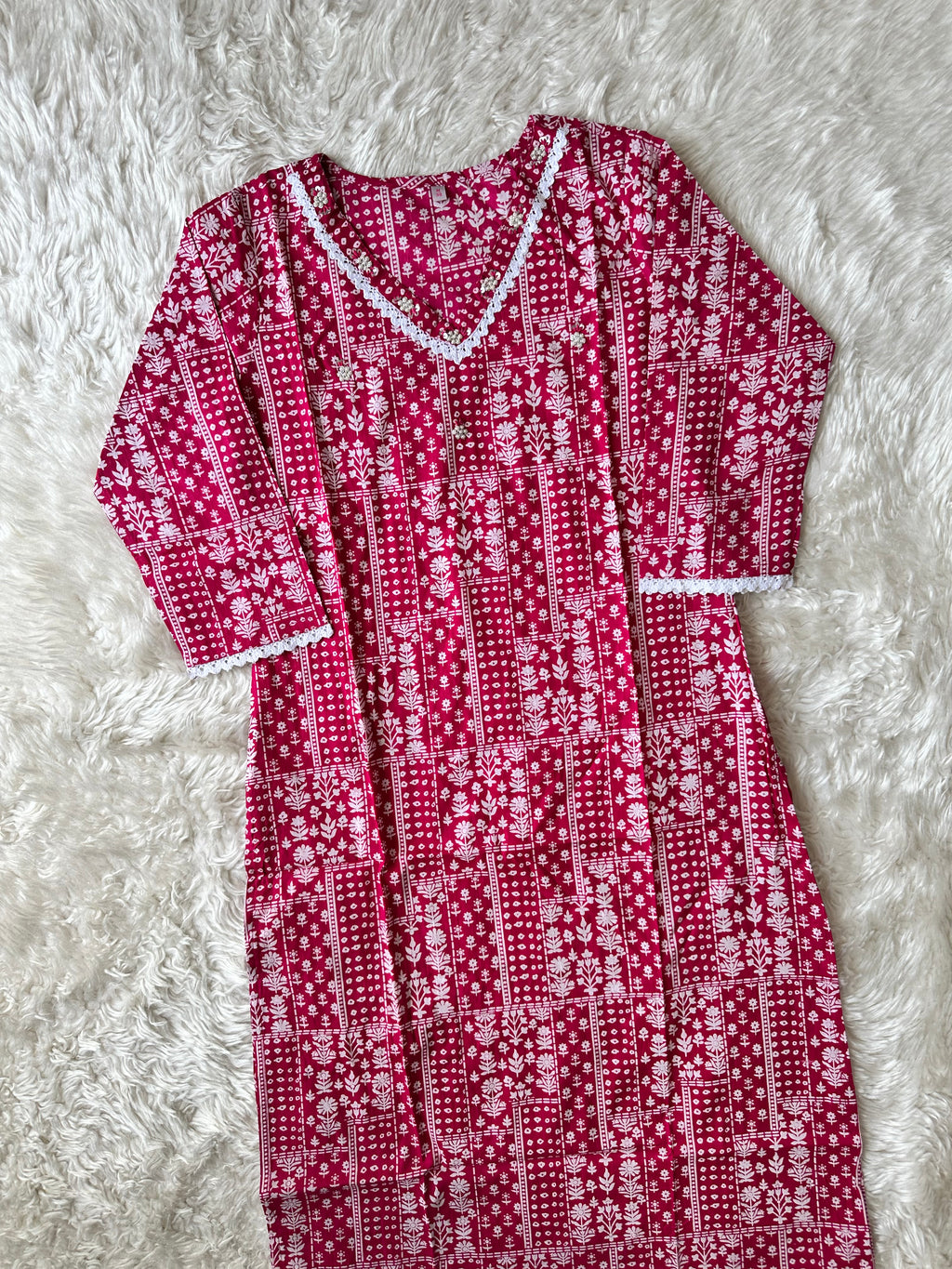 Steal Deal 🛍️ Premium Cotton Rani Pink 💞 Set