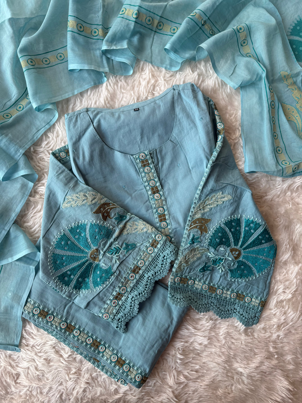 Premium Cotton Kurti Plazo Dupatta Set