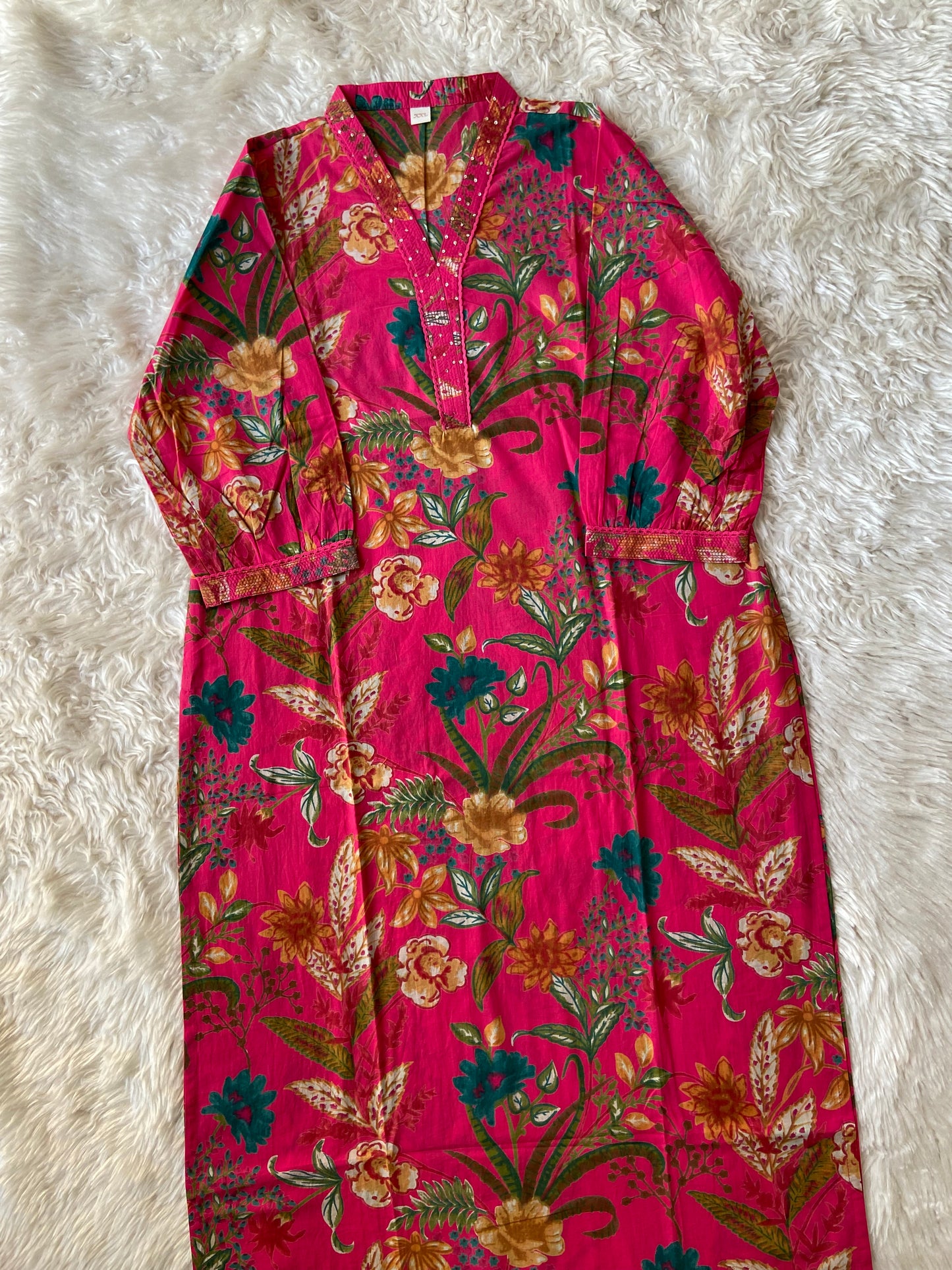 Premium Cotton V- Neck Kurti