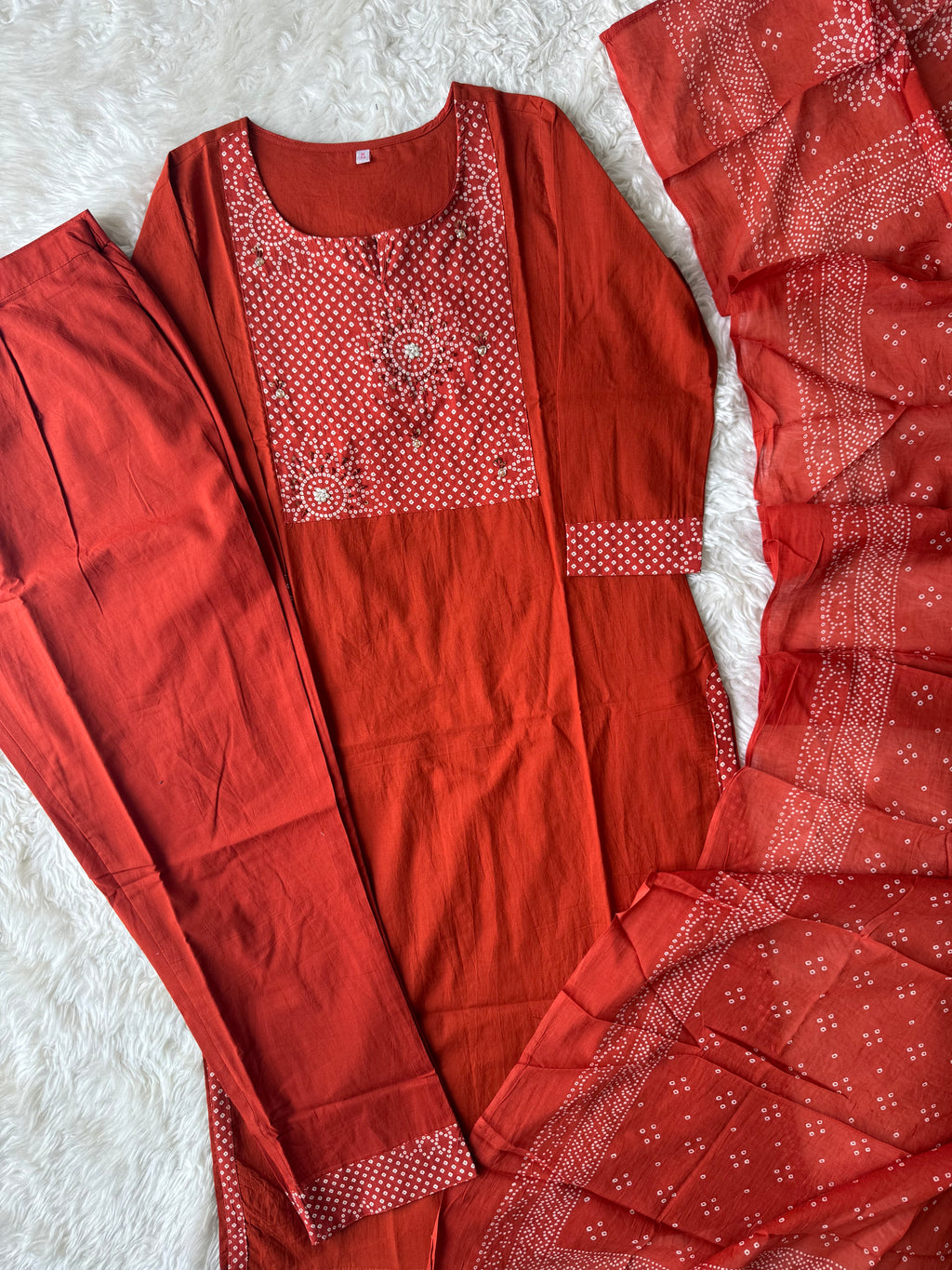 Premium Cotton Kurti Pant Dupatta Set