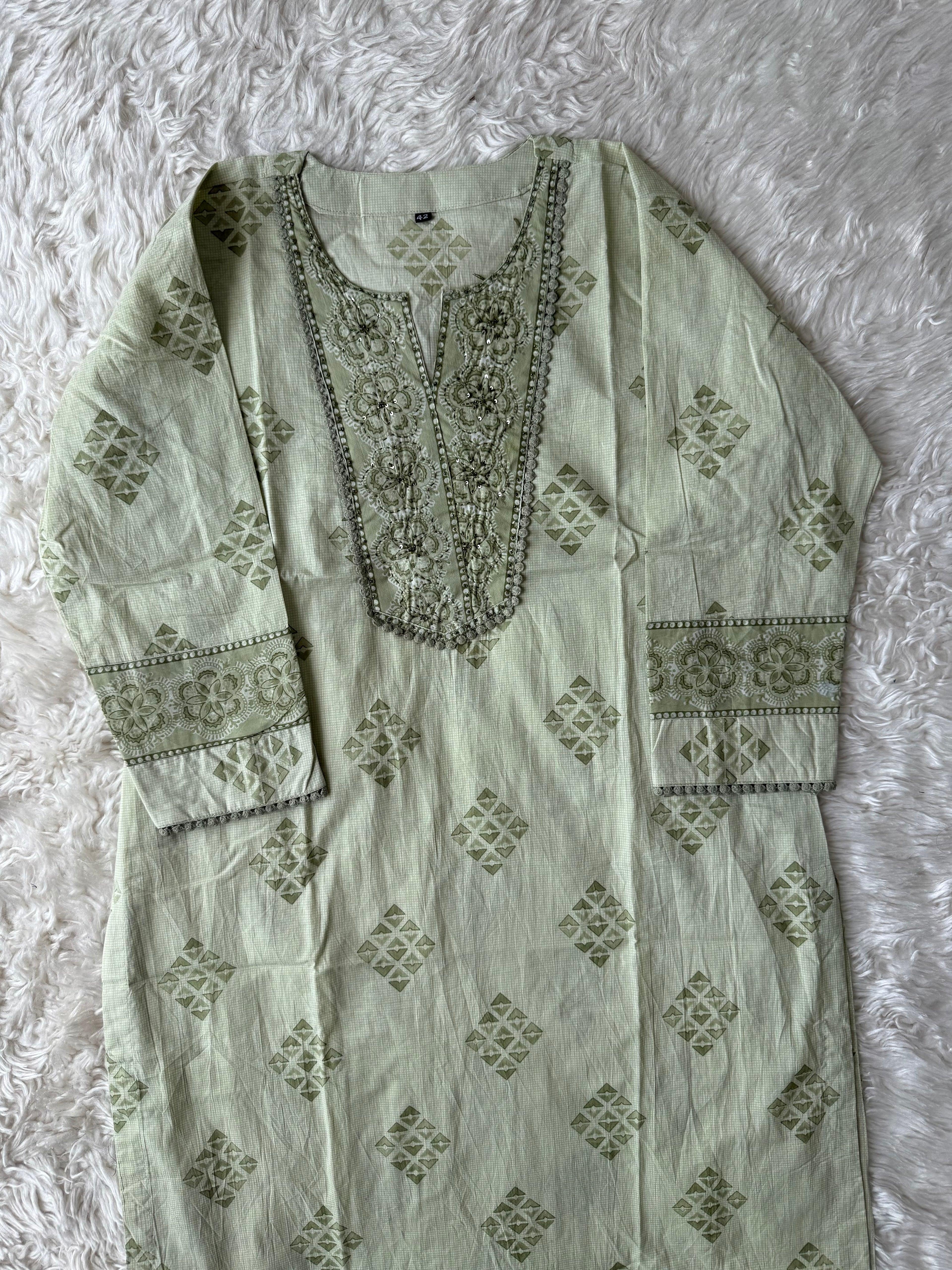 Premium Cotton Kurti Pant Dupatta Set