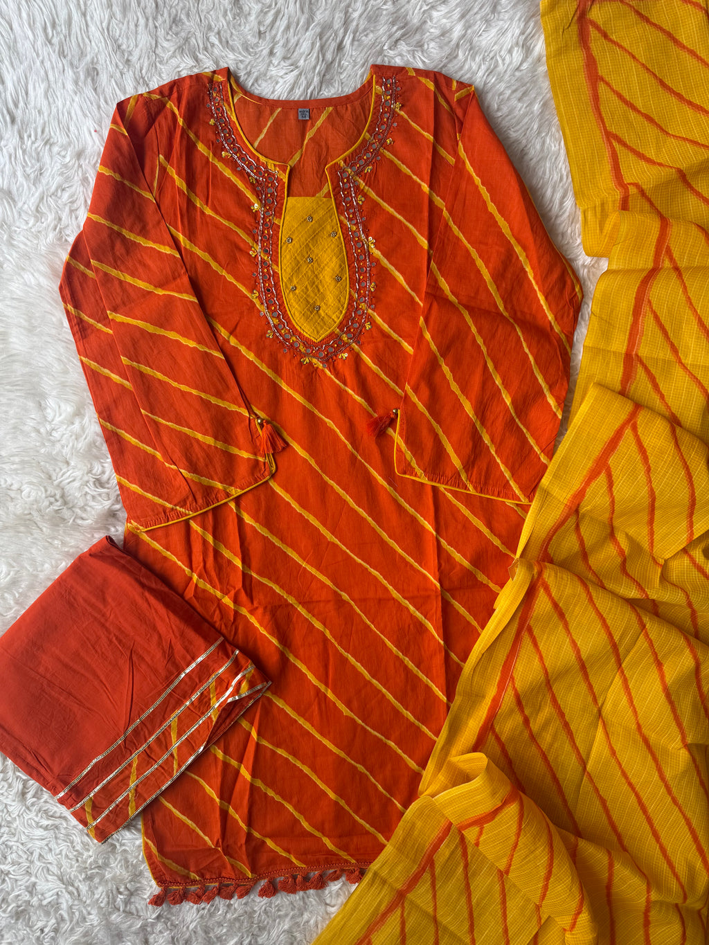 Premium Cotton Lehariya Set
