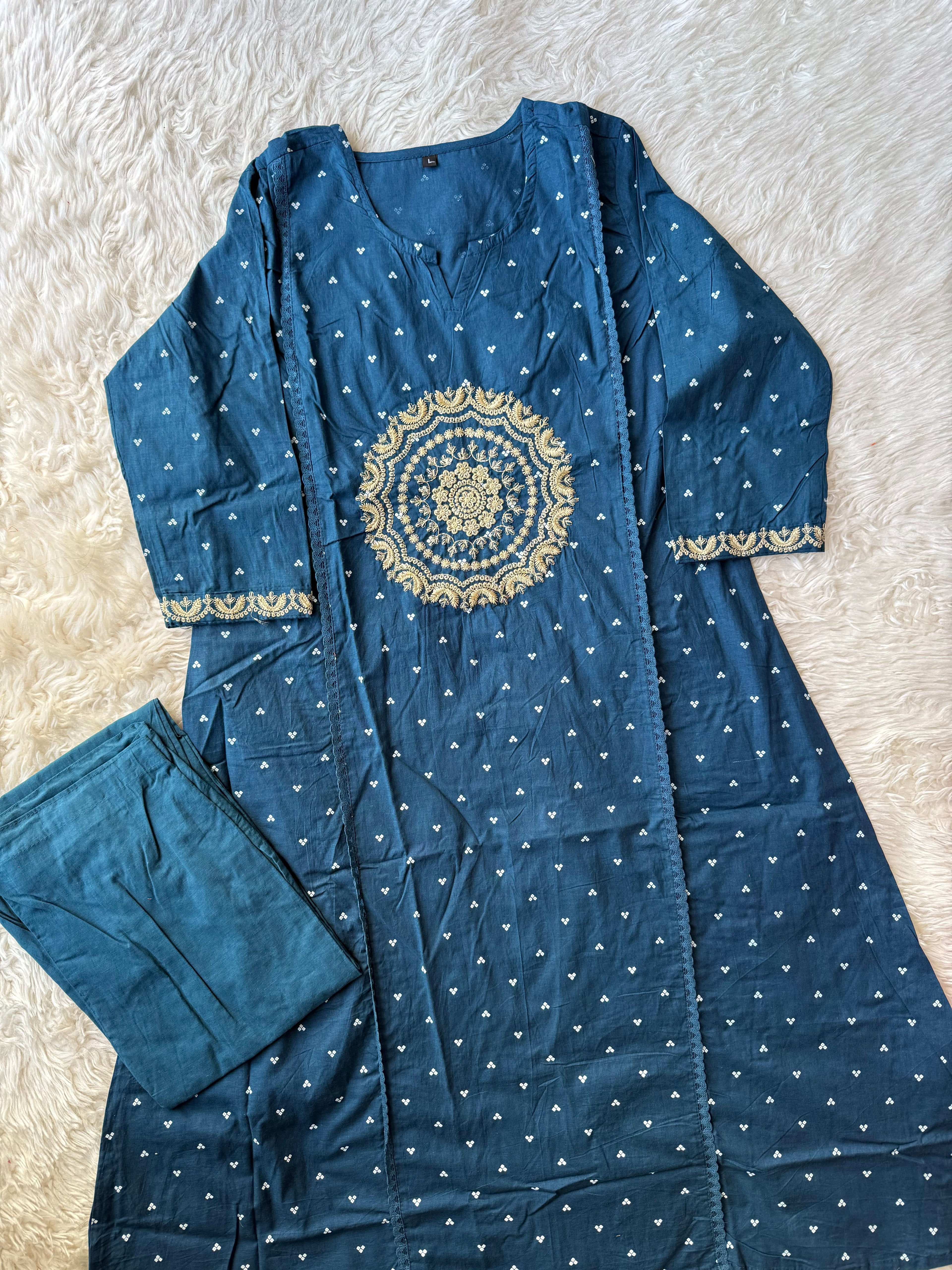 Cotton FLARE Kurti Pant Set