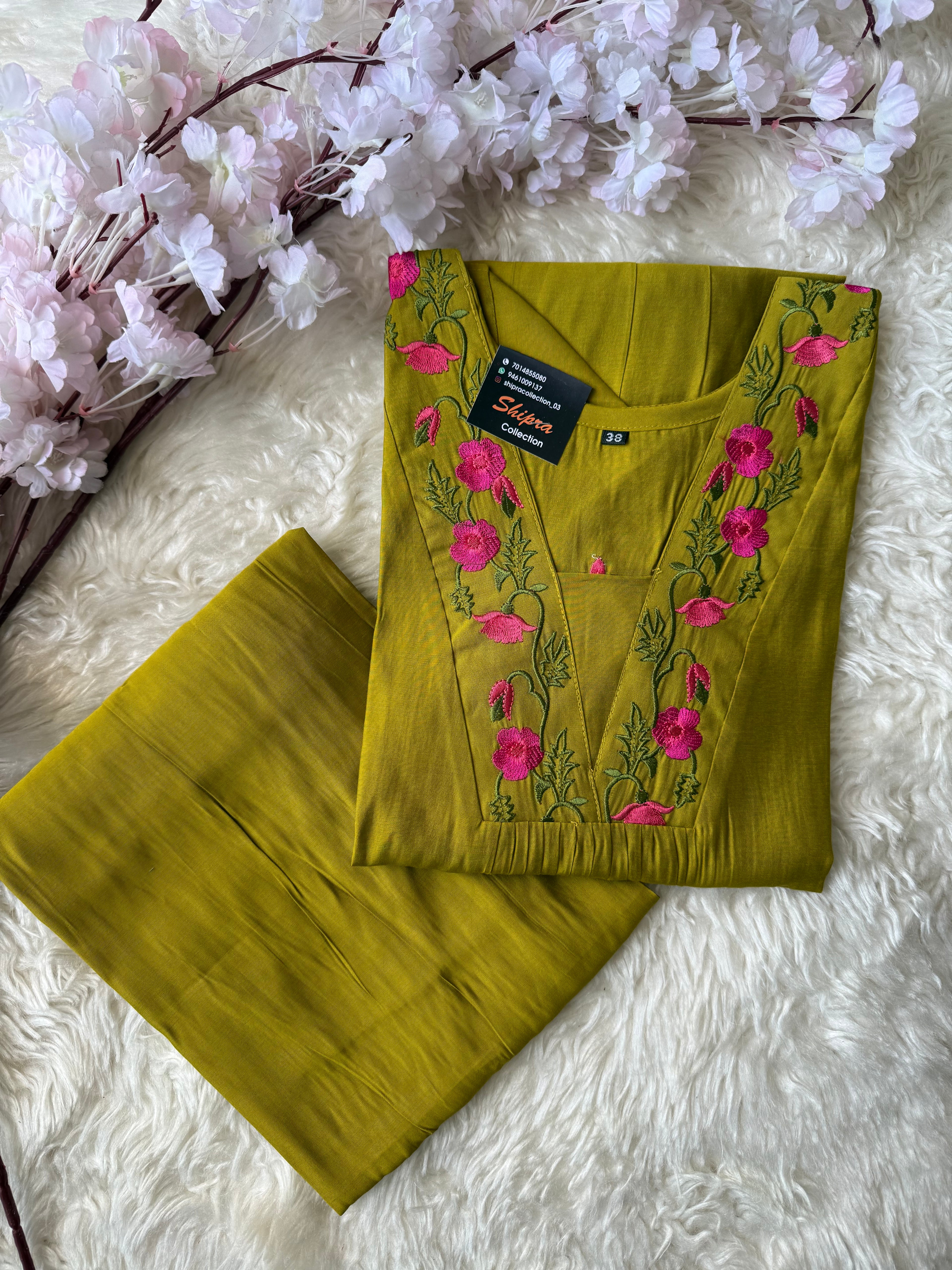 Pure Muslin Silk Kurti Plazo Set