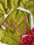 Pure Cotton Kurti Pant Dupatta Set