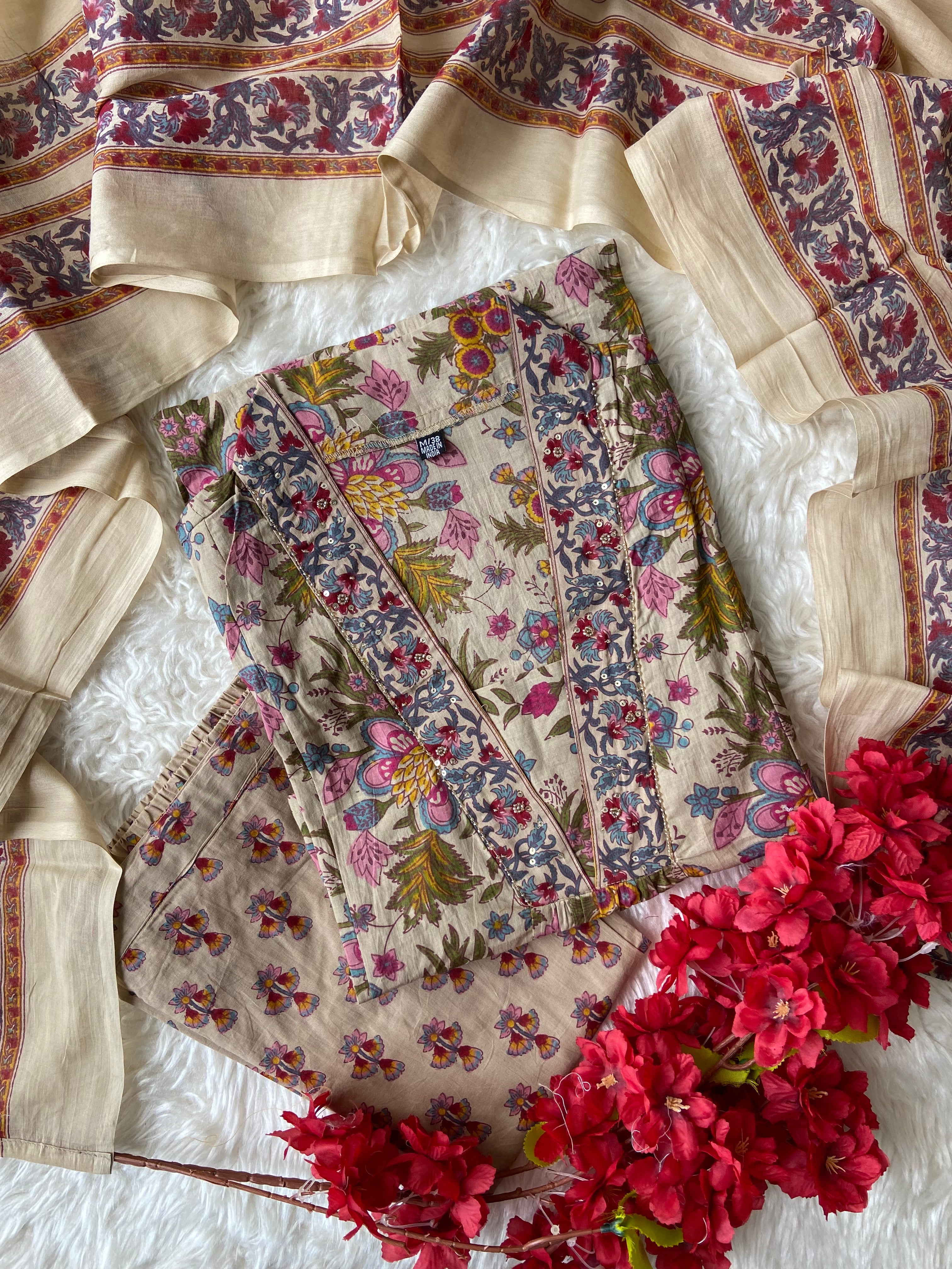 Premium Cotton Kurti Pant Dupatta Set