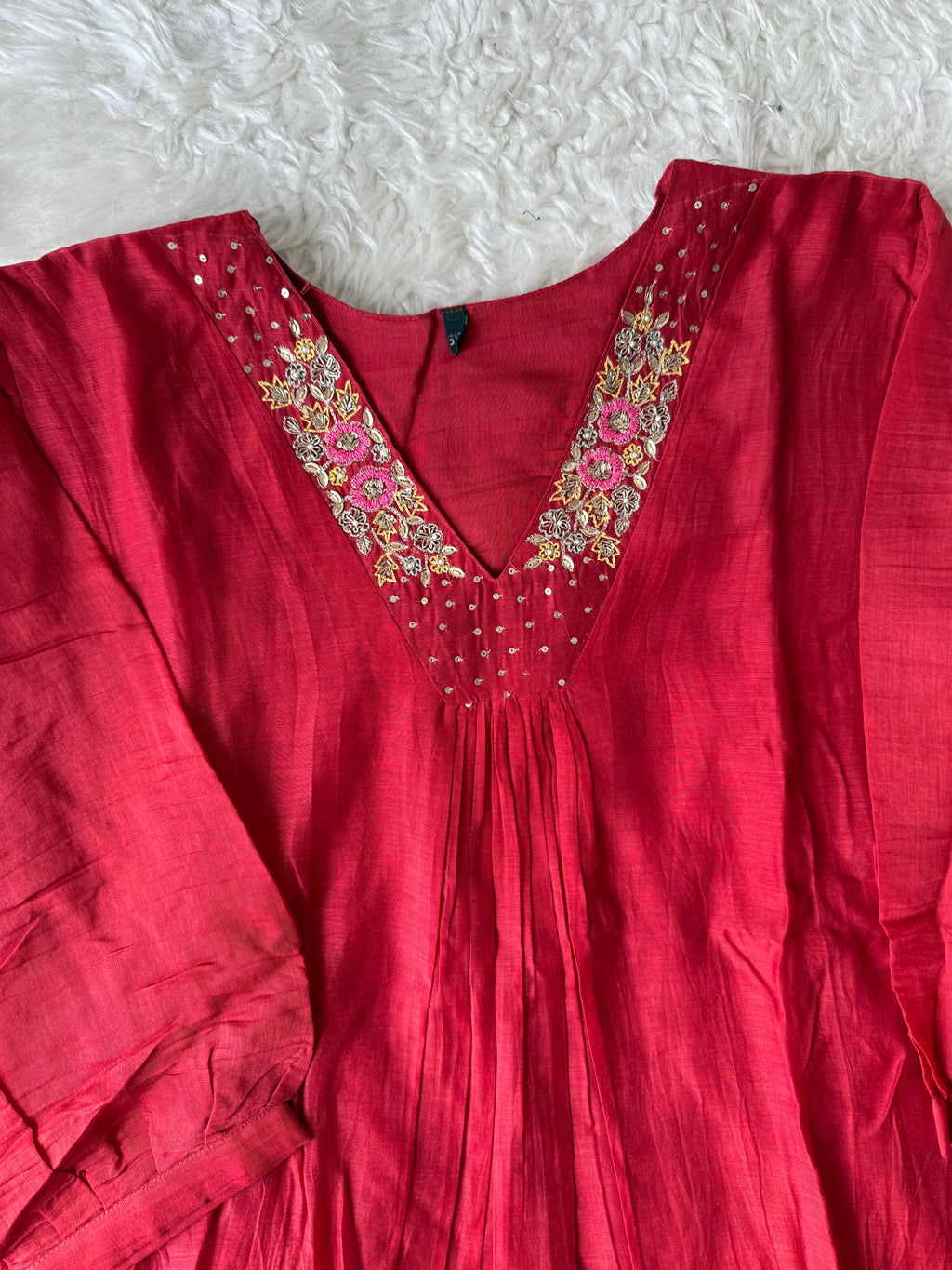 “Plus Size” Mul Chanderi Kurti Pant Dupatta Set
