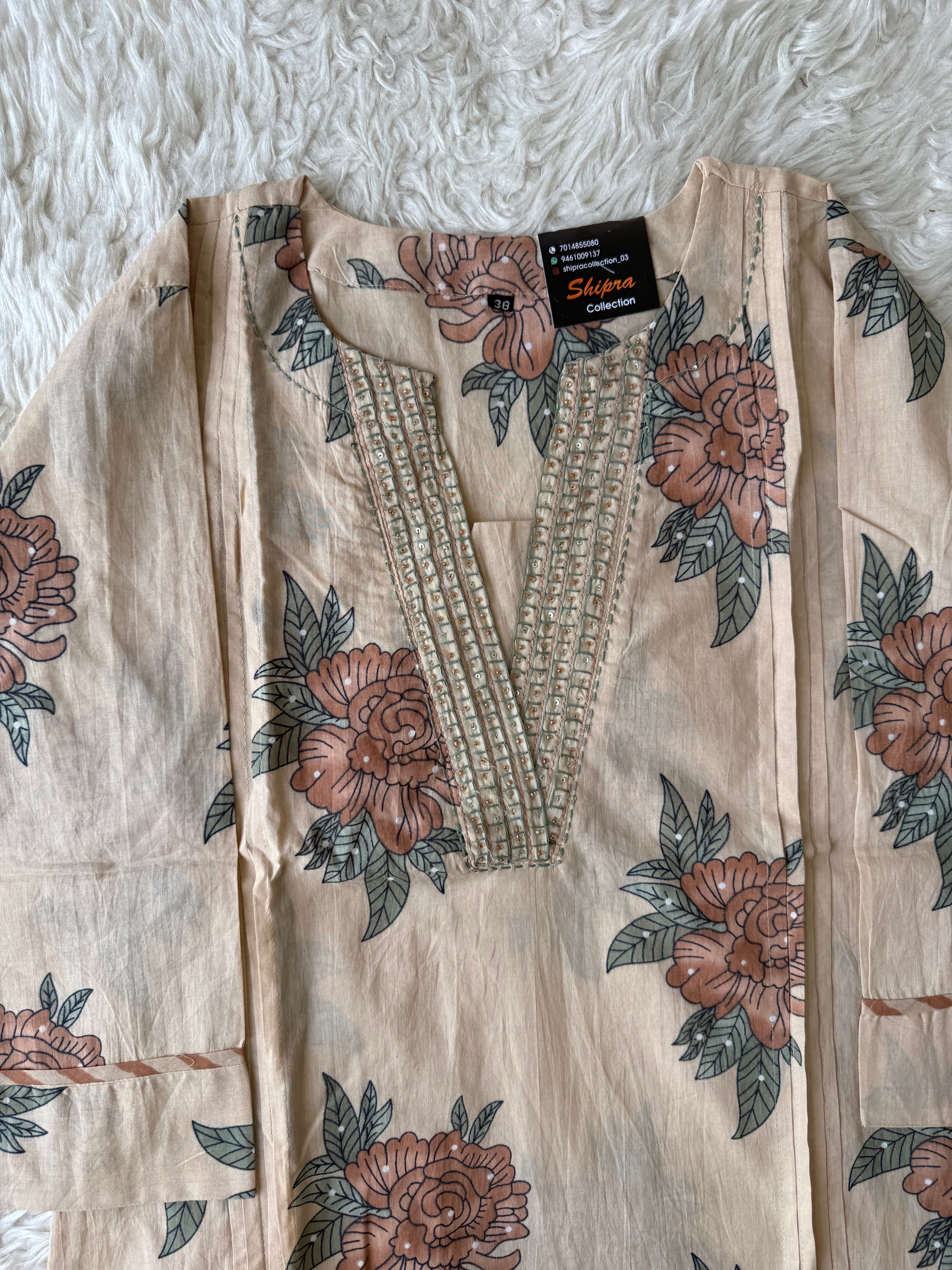 Premium Cotton Kurti Pant Dupatta Set
