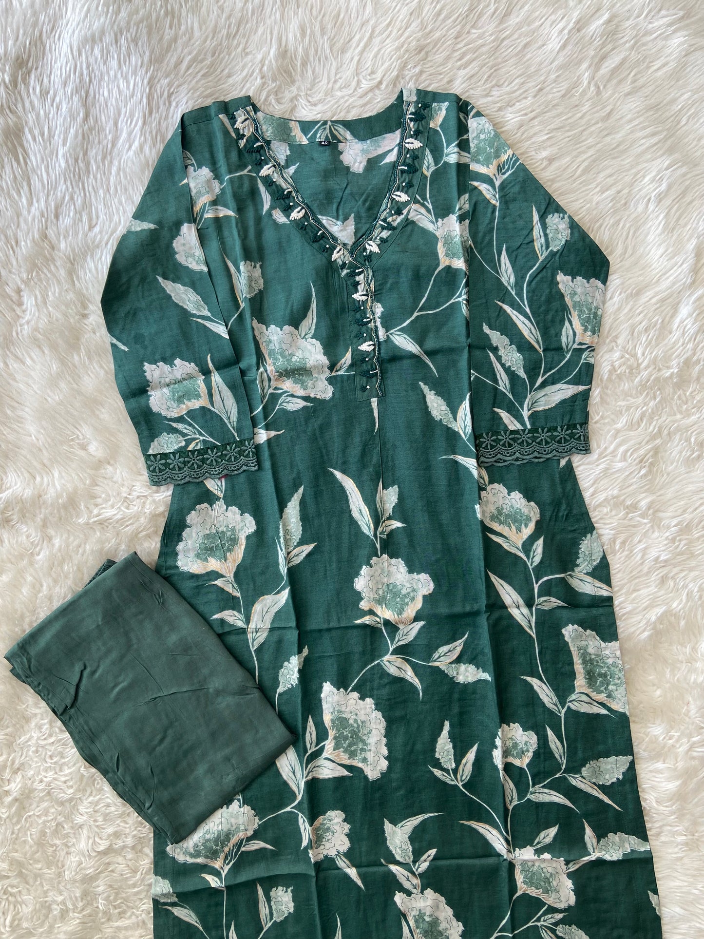 Mul Silk Kurti Pant Set
