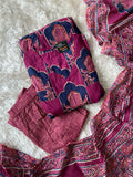 Premium Cotton Full Sleeves Kurti Pant Dupatta Set