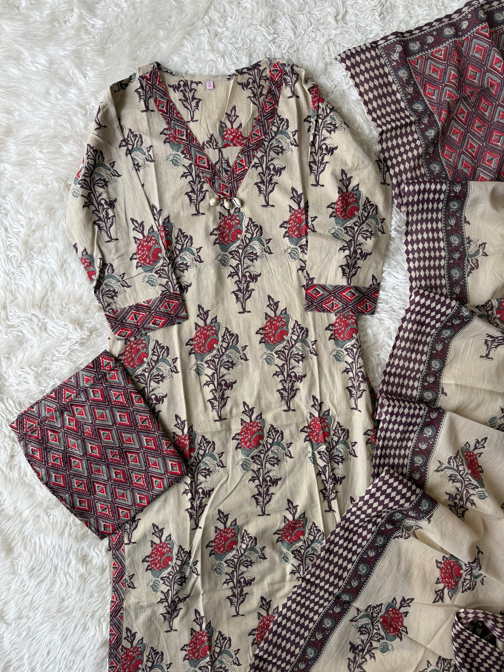 Premium Cotton Kurti Pant Dupatta Set