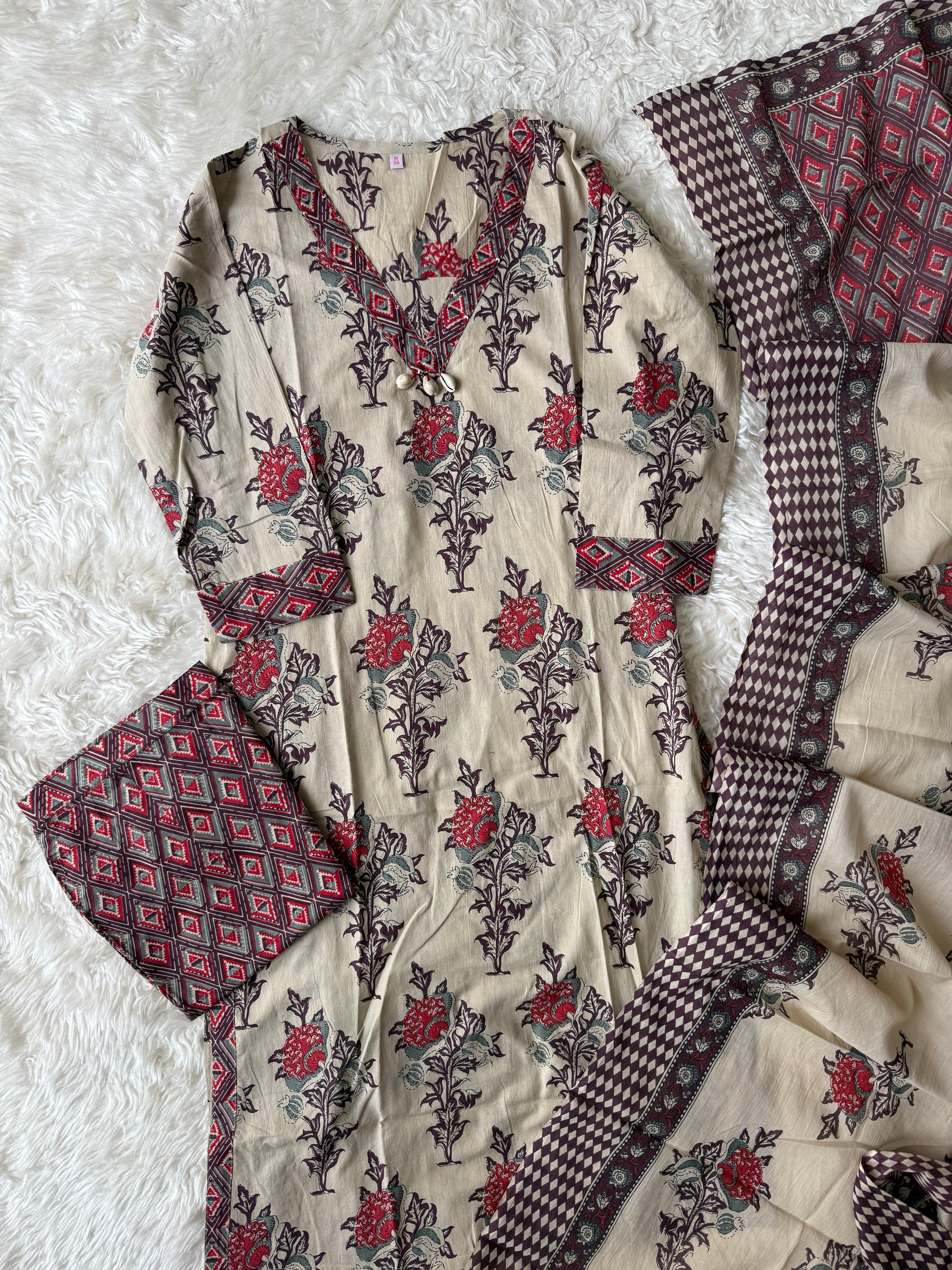 Premium Cotton Kurti Pant Dupatta Set