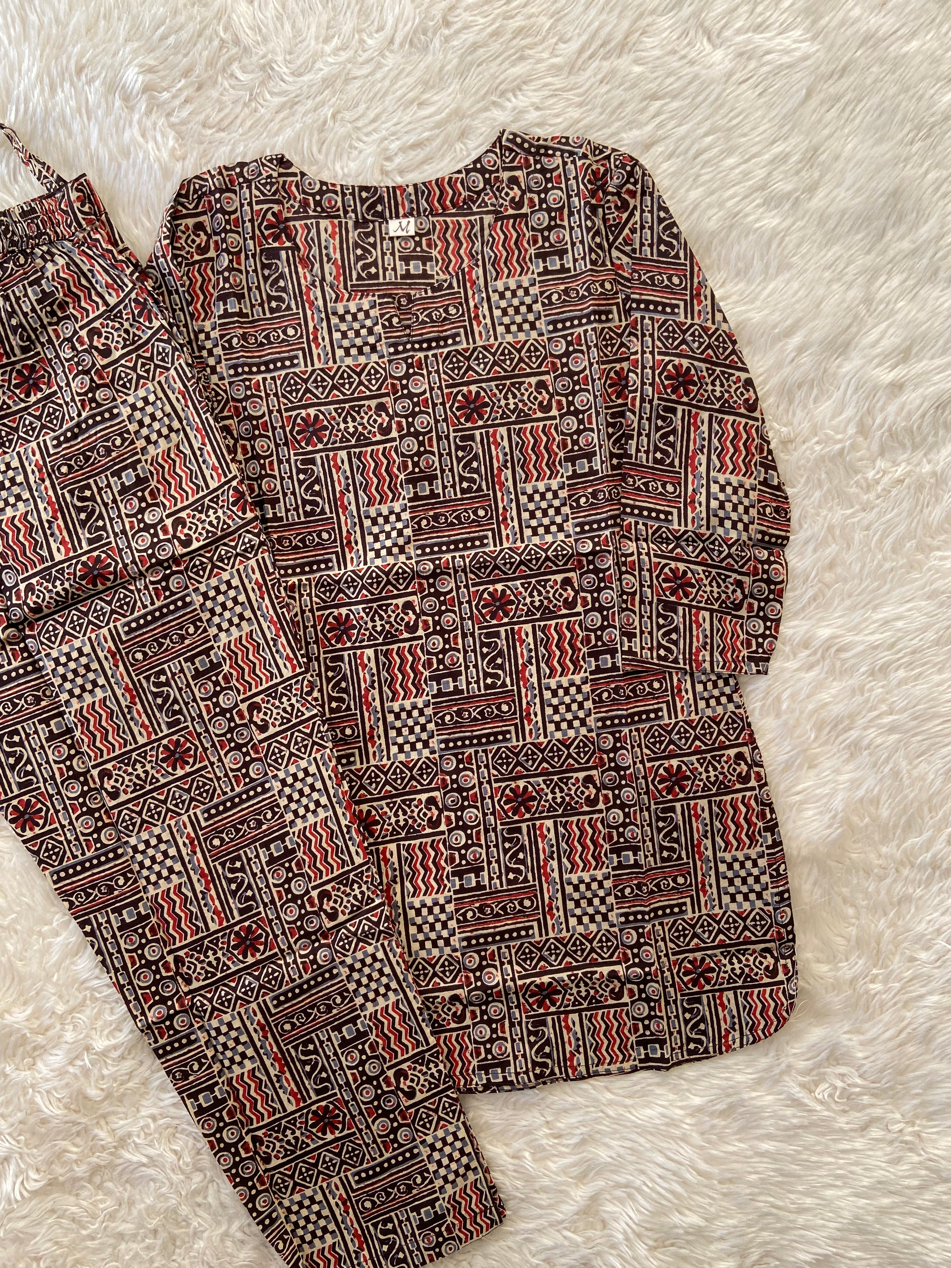 Premium Cotton Kalamkari Print Lounge Wear