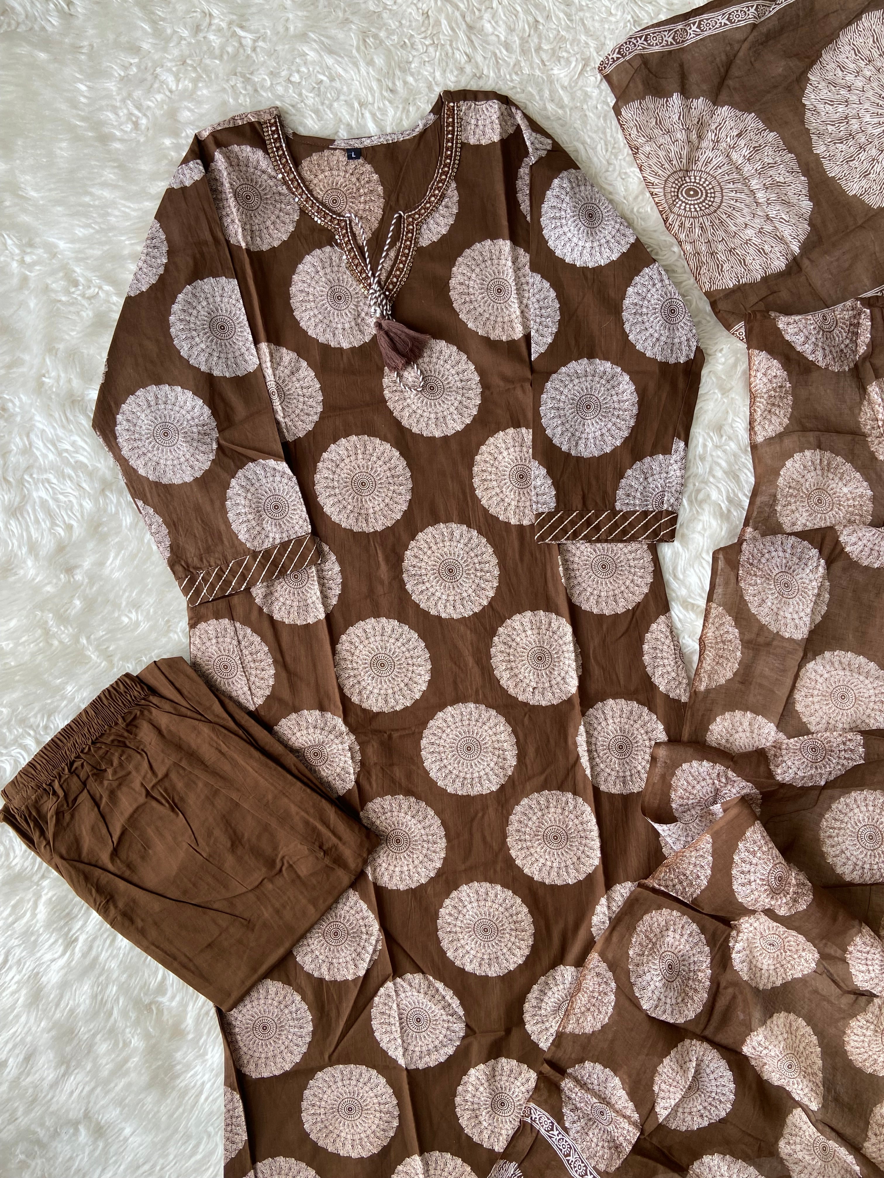 Budget Friendly Kurti Pant Dupatta Set