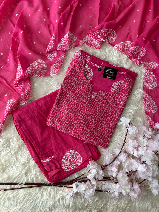 Budget Friendly FLARE Kurti Pant Dupatta Set