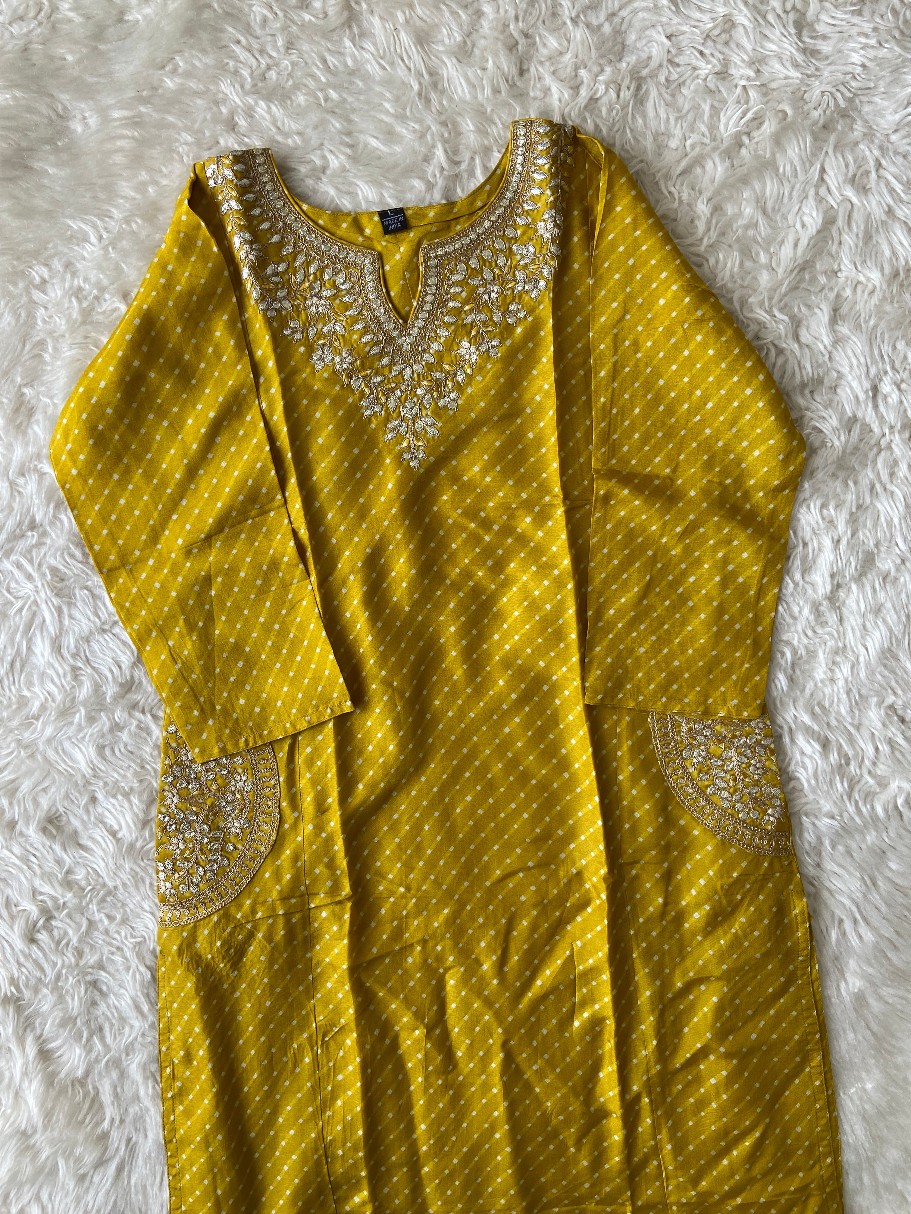 Russian Silk Kurti Pant Dupatta Set