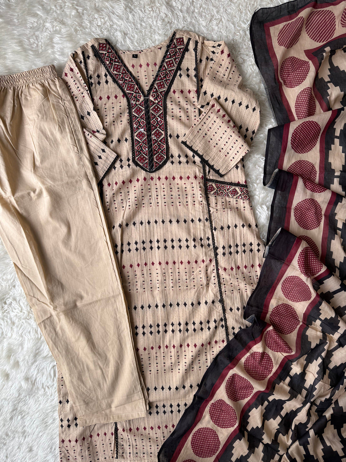 Budget Friendly Kurti Pant Dupatta Set