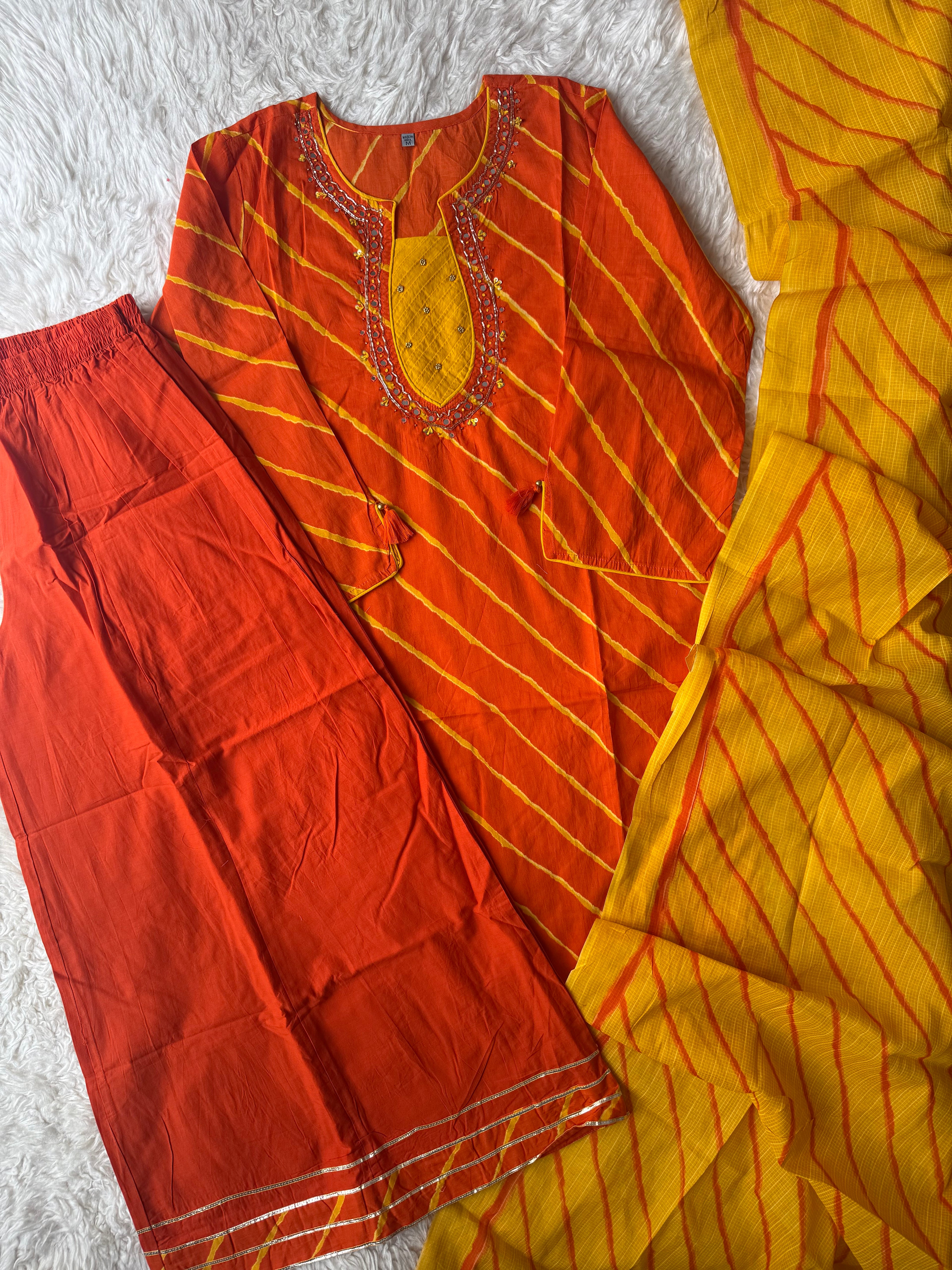 Premium Cotton Lehariya Set