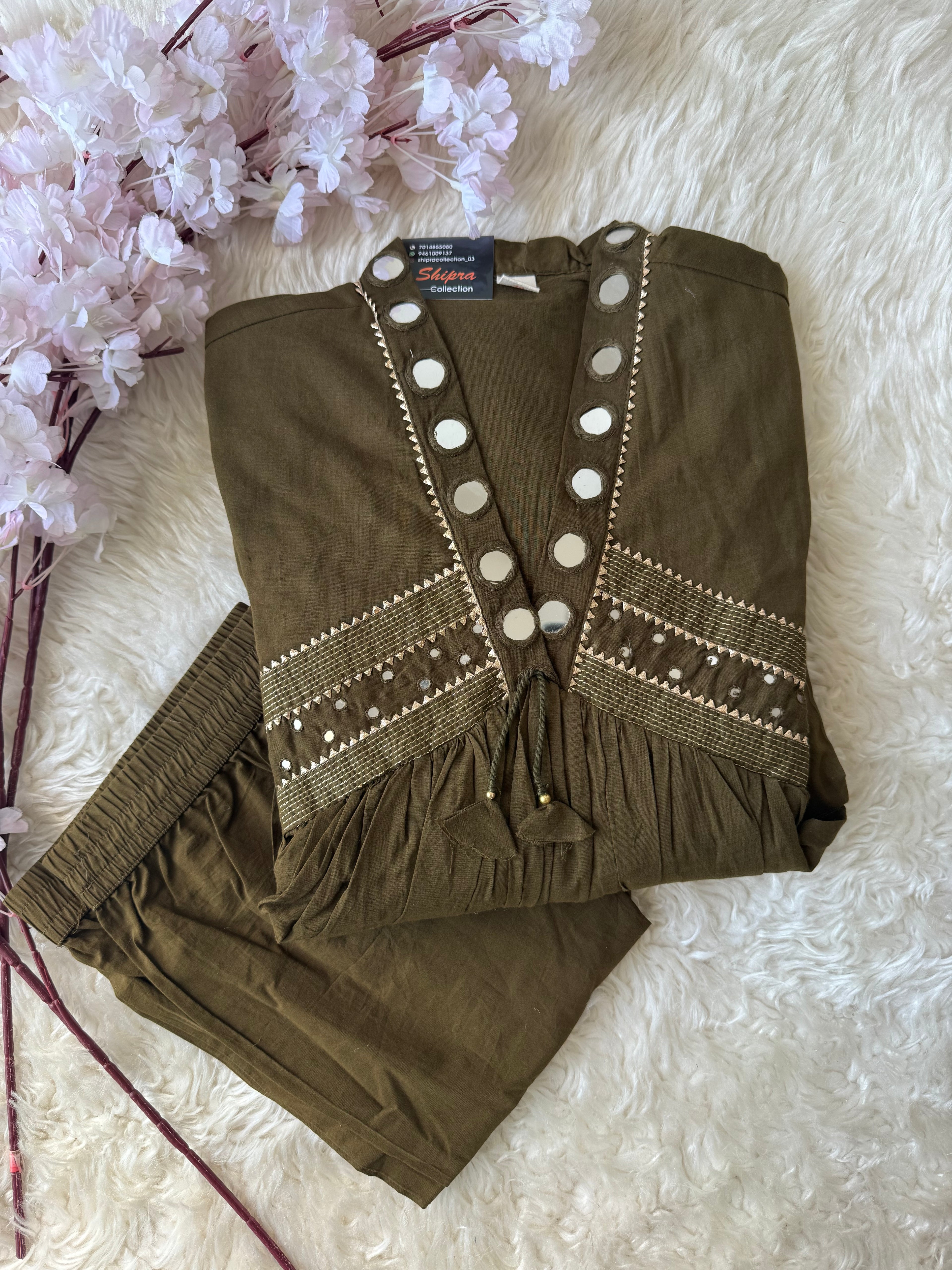 Premium Cotton Flare Kurti Pant Set