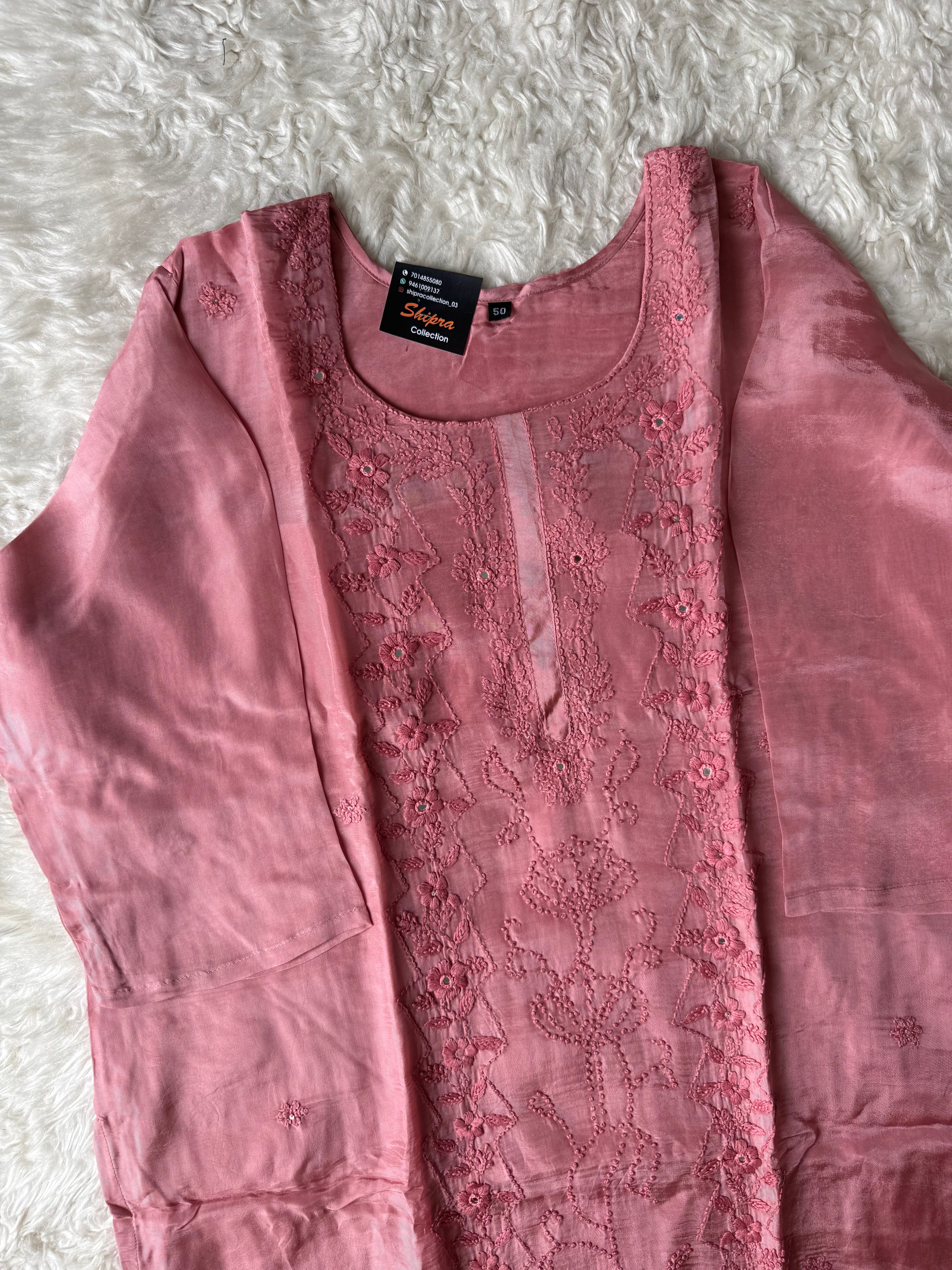 “ Plus Size” Premium Muslin Kurti Pant Dupatta Set