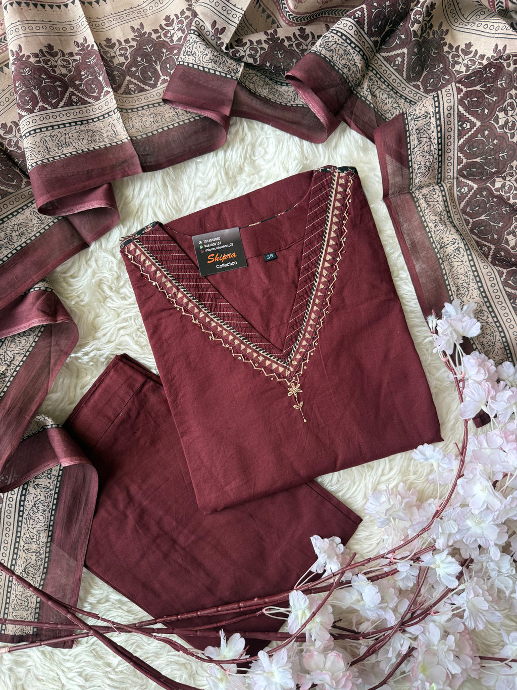 Premium Cotton Kurti Pant Dupatta Set