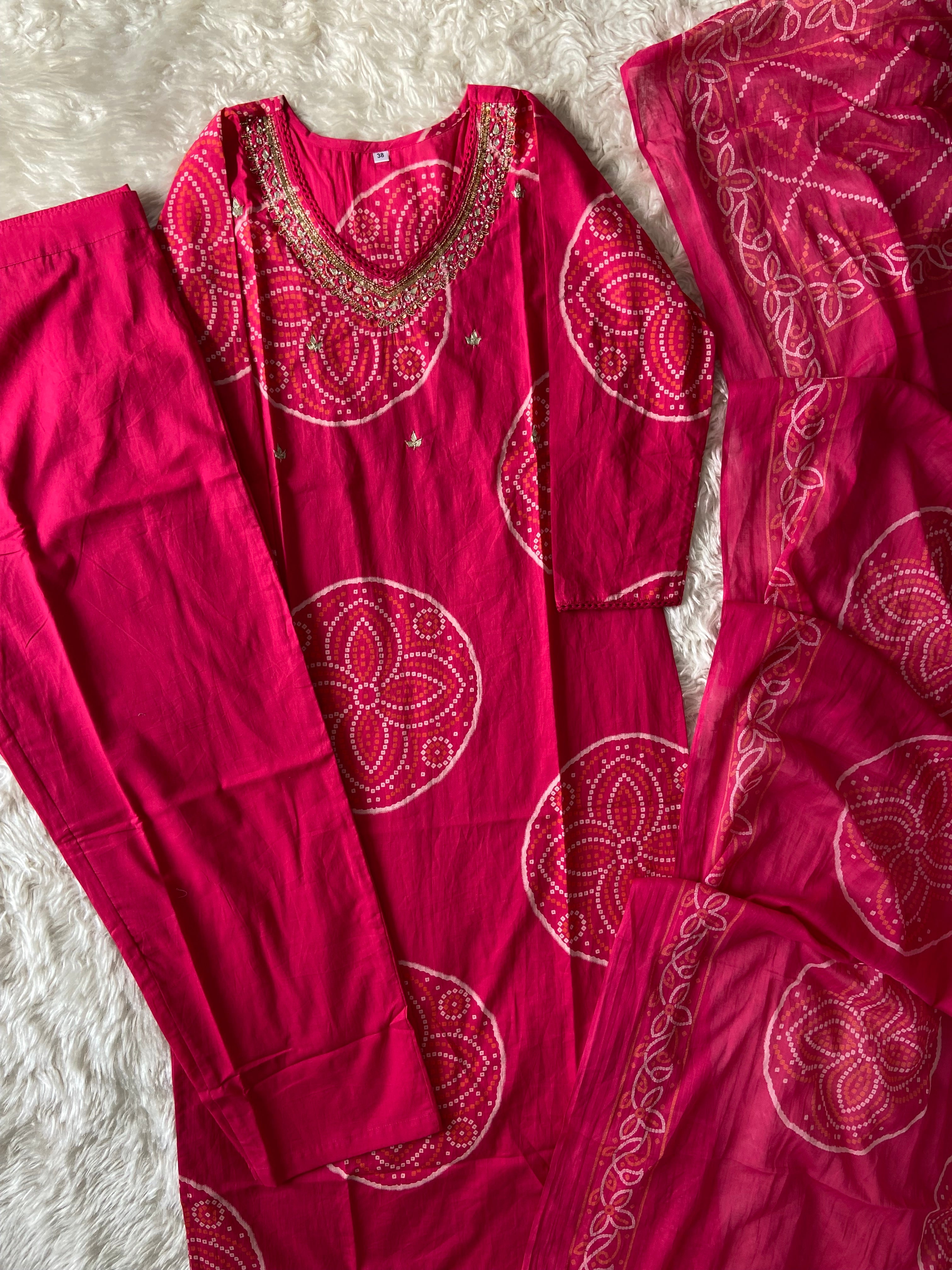 Premium Cotton Kurti Pant Dupatta Set
