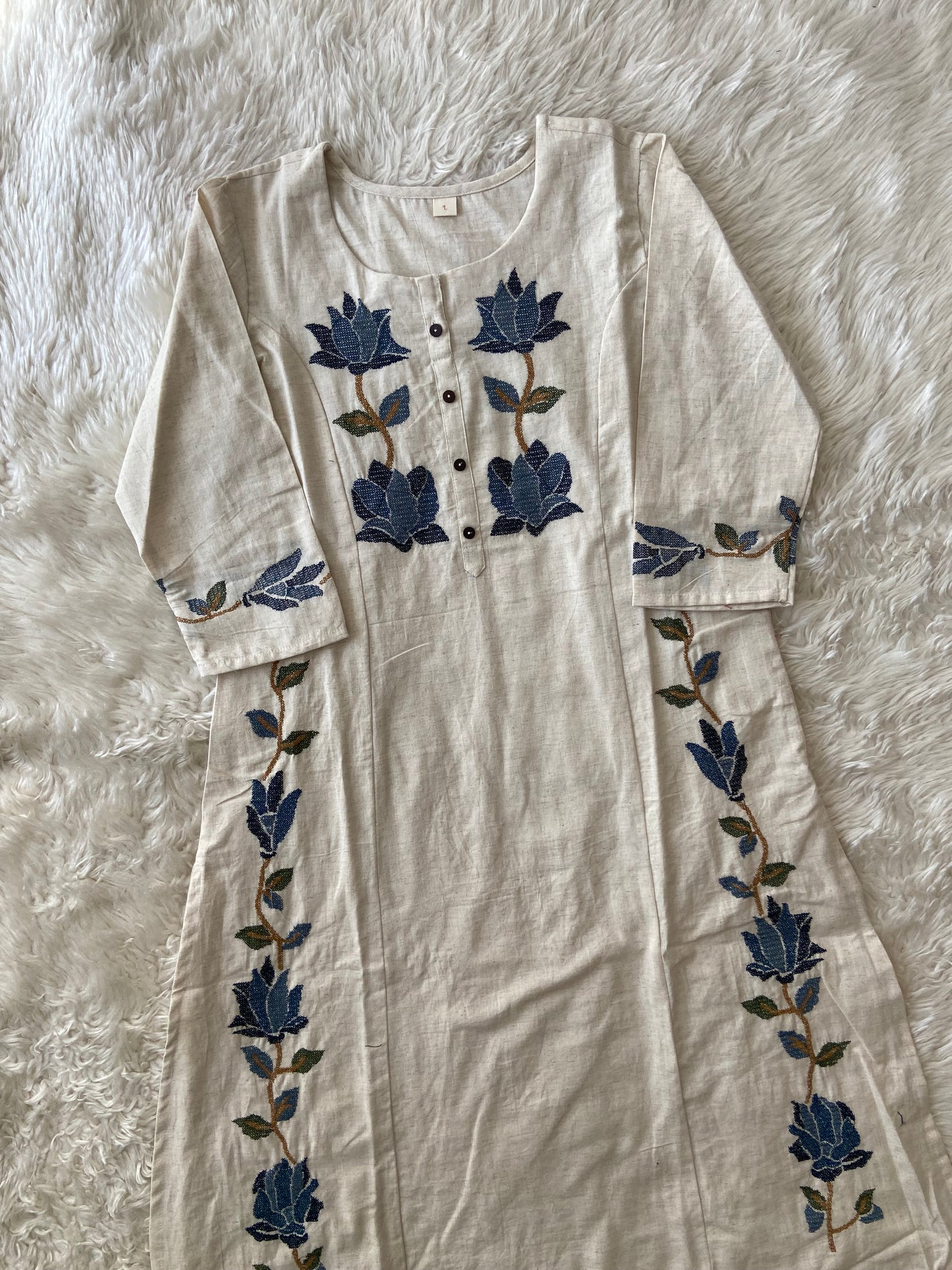 Khadi Cotton Kurti Pant Set
