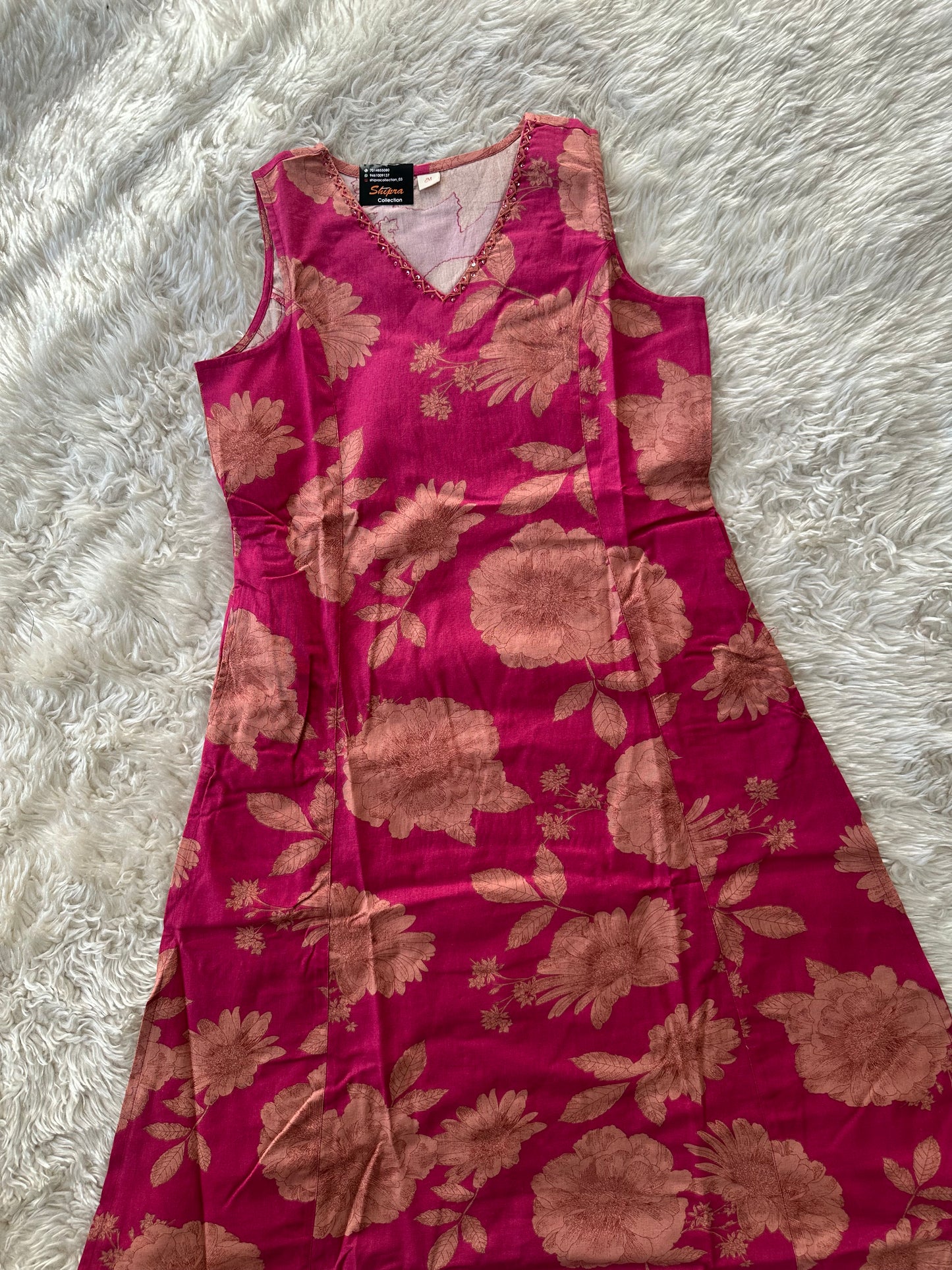 Khadi Cotton Sleeveless Kurti Pant Set
