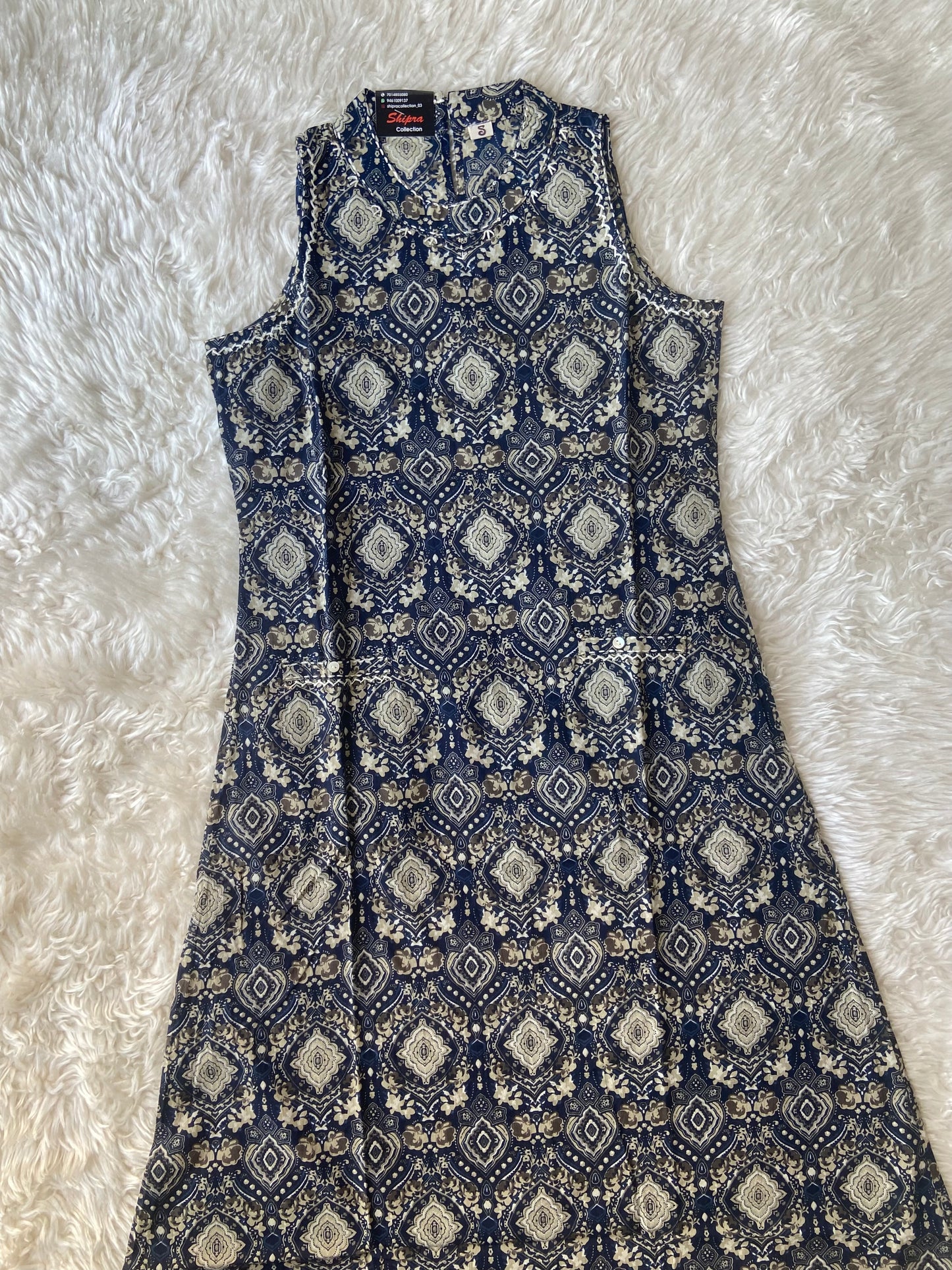 Pure Cotton Sleeveless Kurti Pant Set
