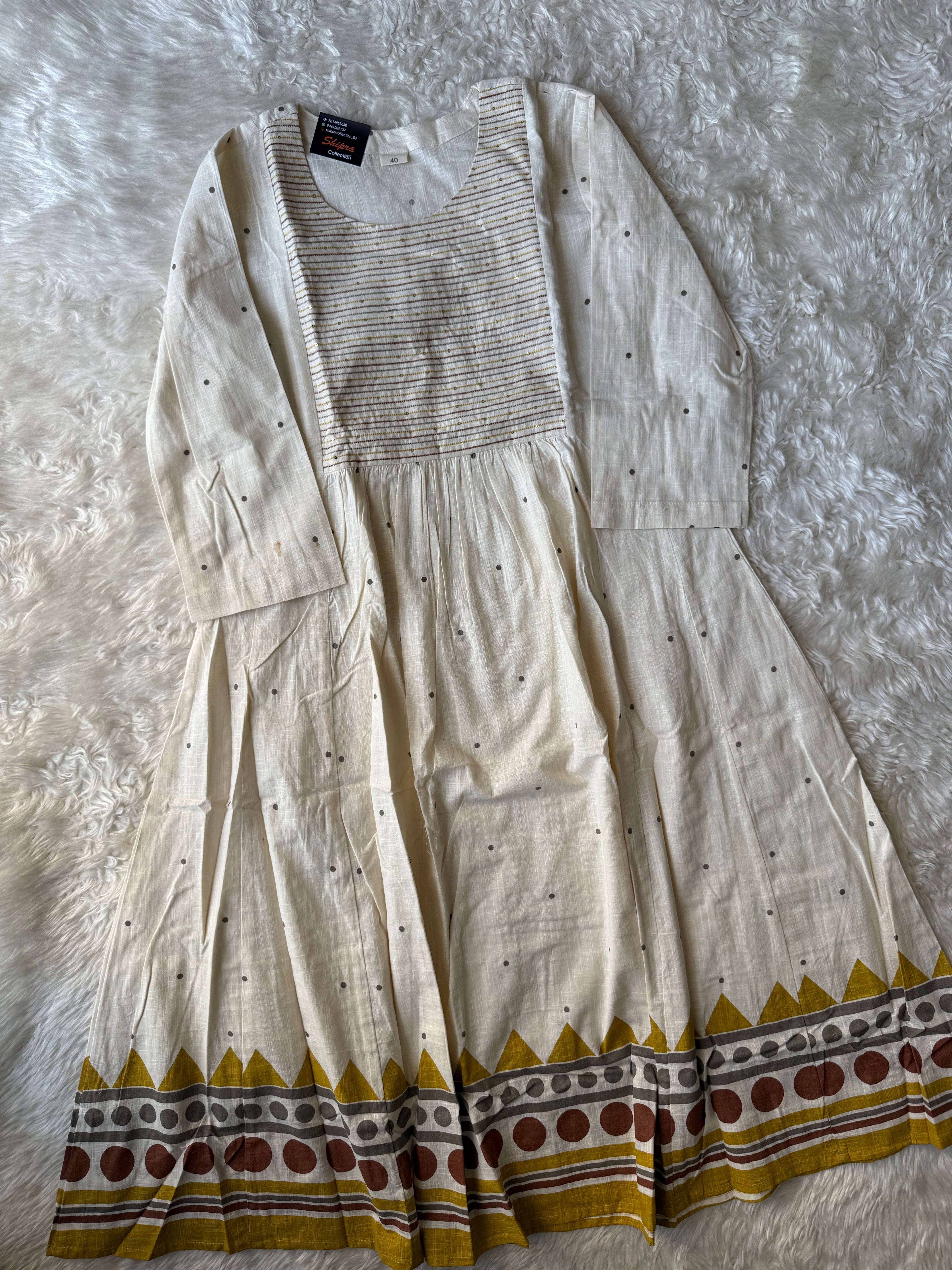 Slub Cotton Kurti Pant Dupatta Set