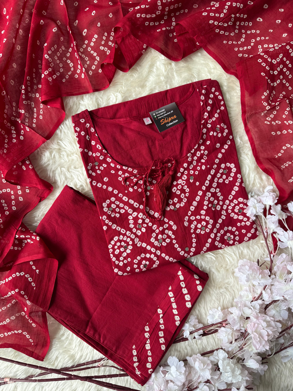 Premium Cotton Bandhani Set