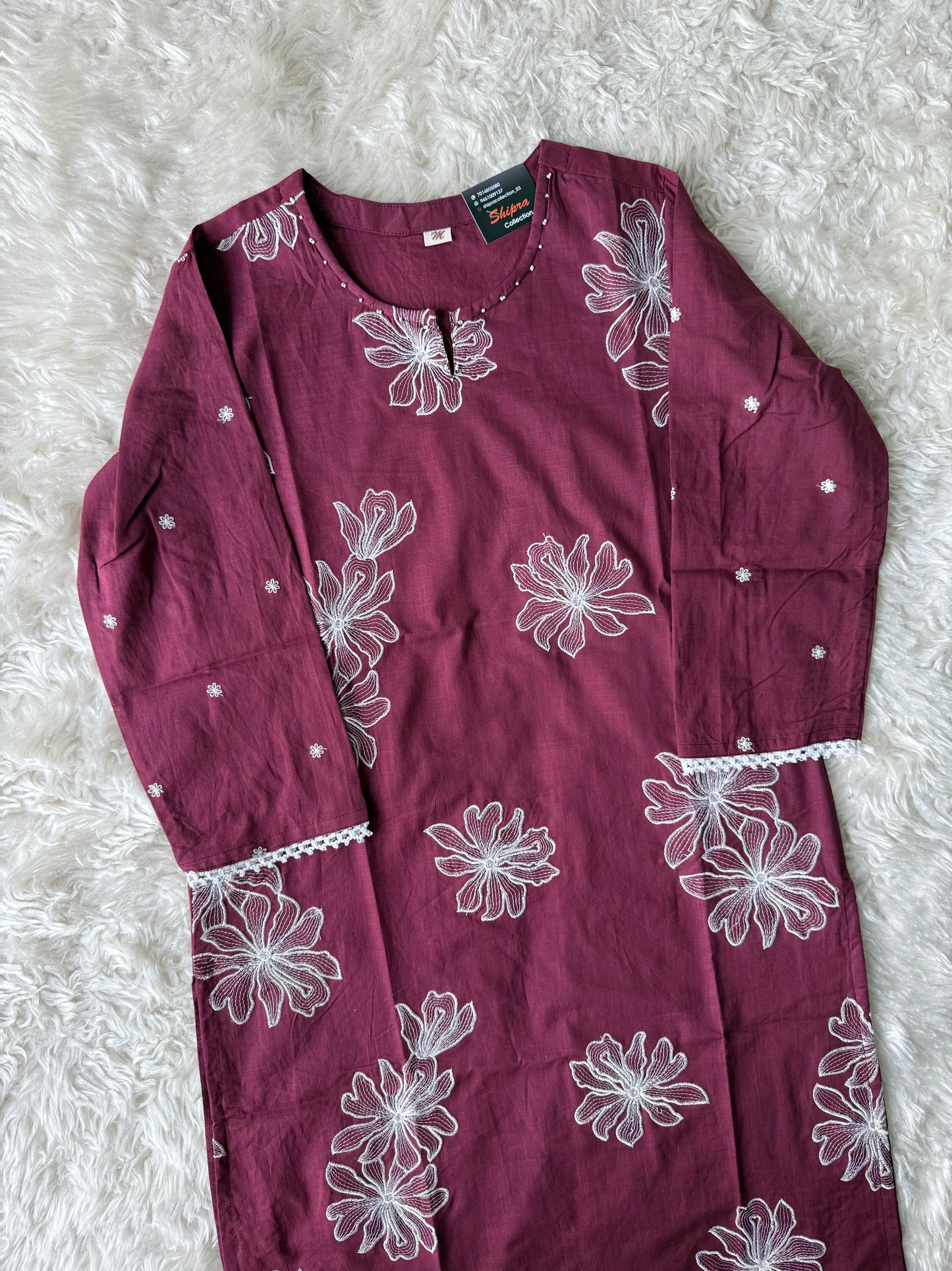 Slub Cotton Kurti Pant Set