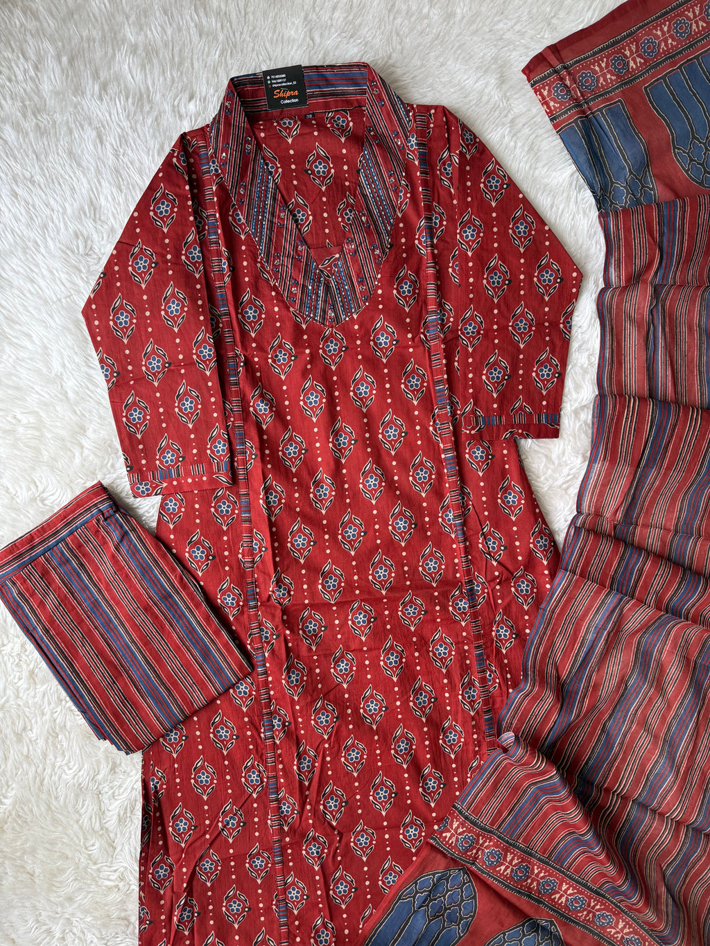 Premium Cotton Kurti Pant Dupatta Set