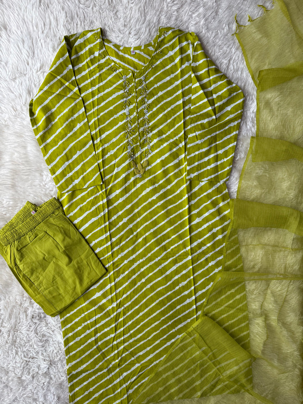 Premium Cotton Lehariya Set