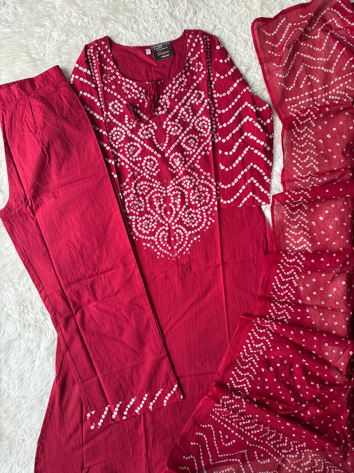 Premium Cotton Bandhani Set