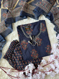 Pure Cotton Kurti Pant Dupatta Set