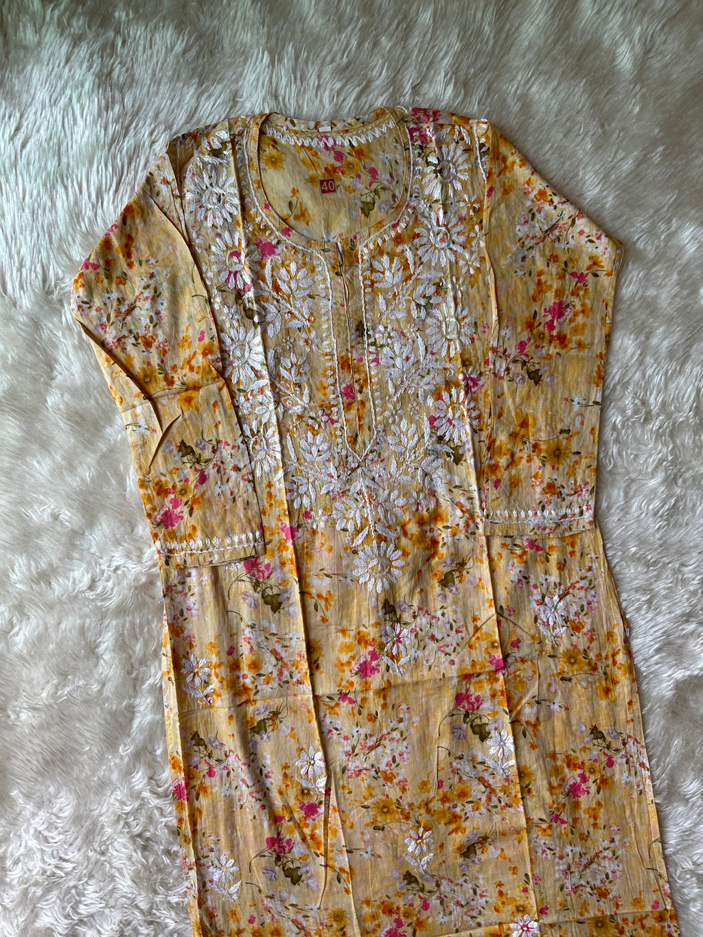 Mul Cotton Chikankari kurti