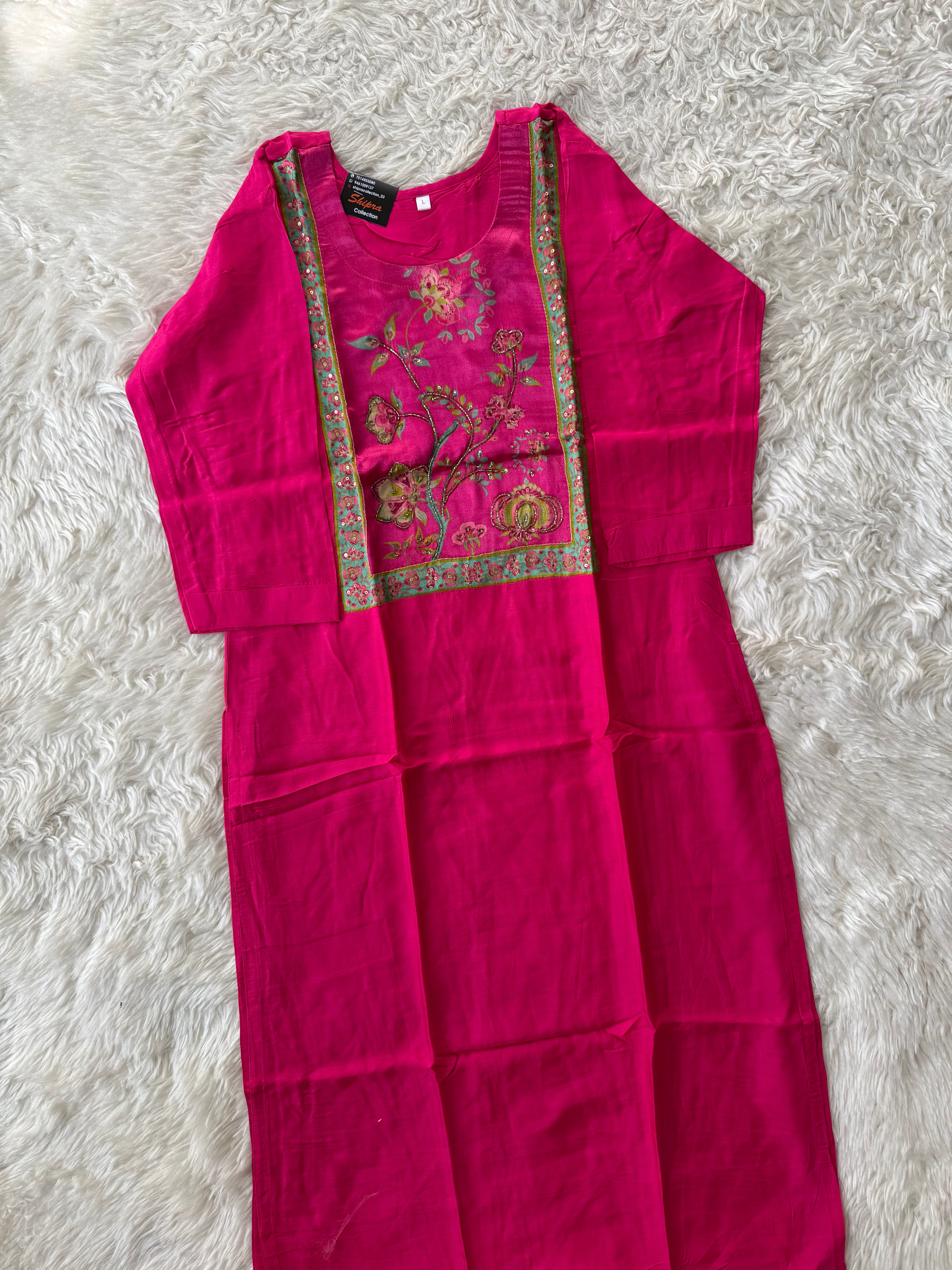 Gazi Silk Kurti Pant Dupatta Set