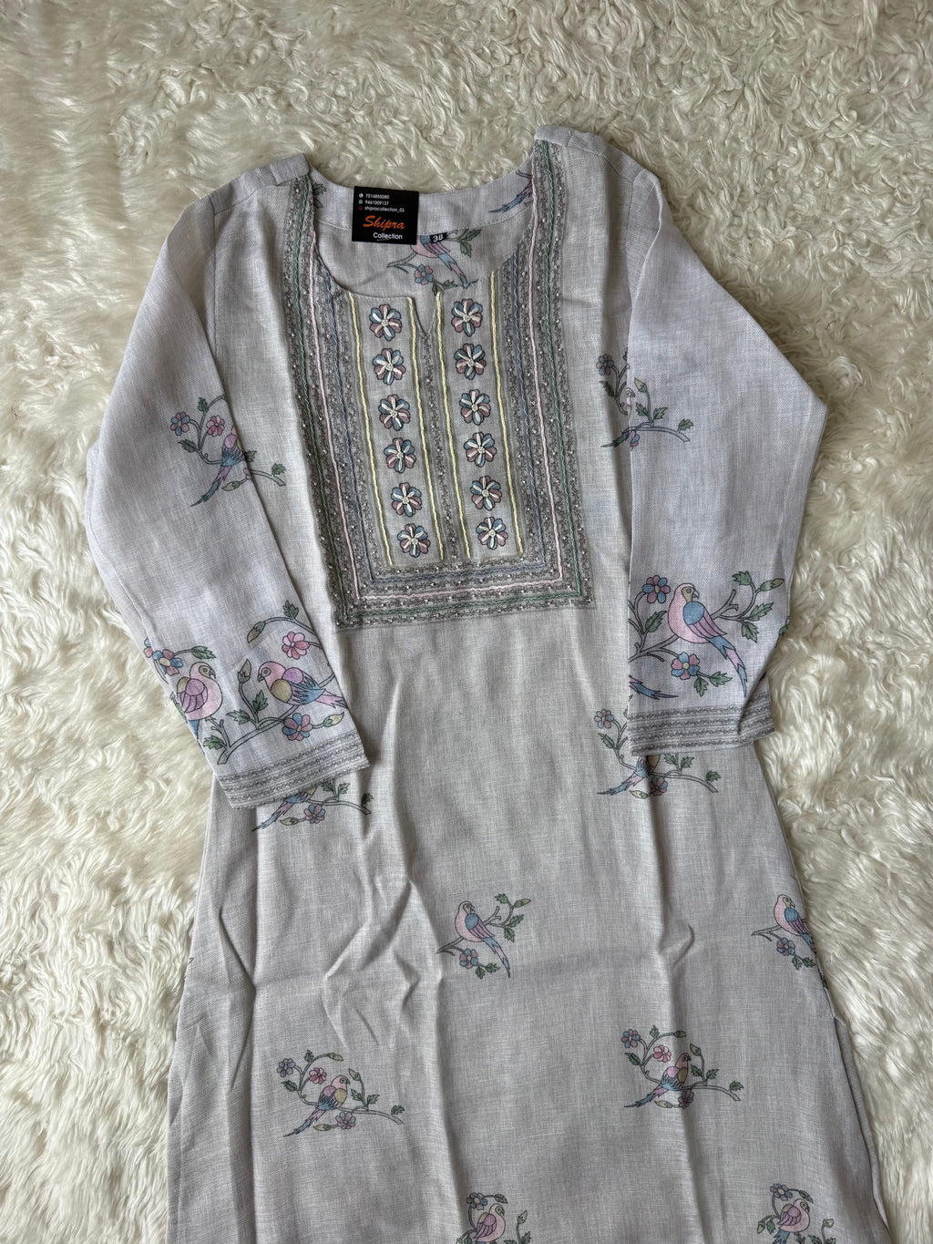 Linen Kurti Pant Dupatta Set
