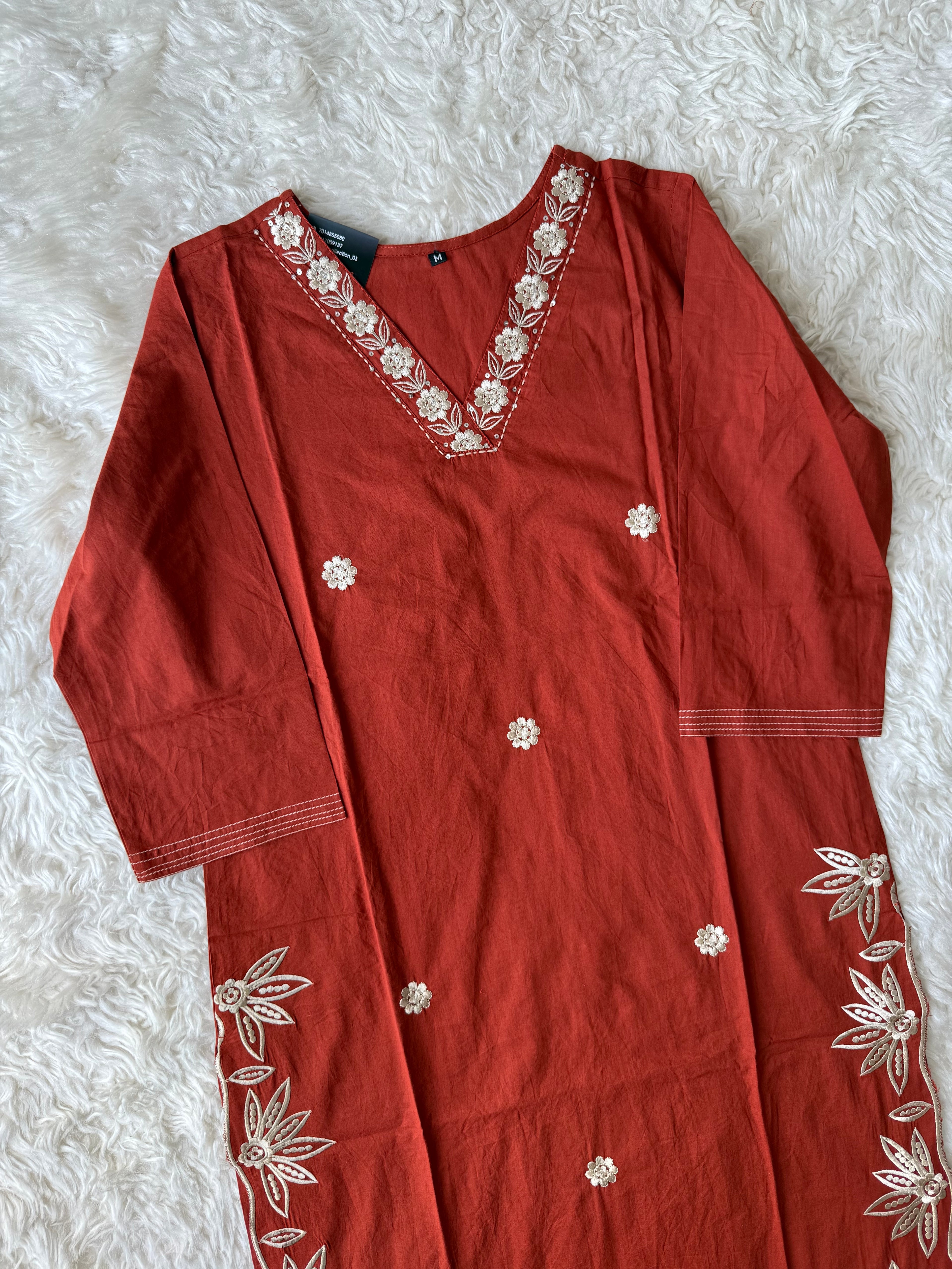 Premium Cotton Kurti Plazo Dupatta Set