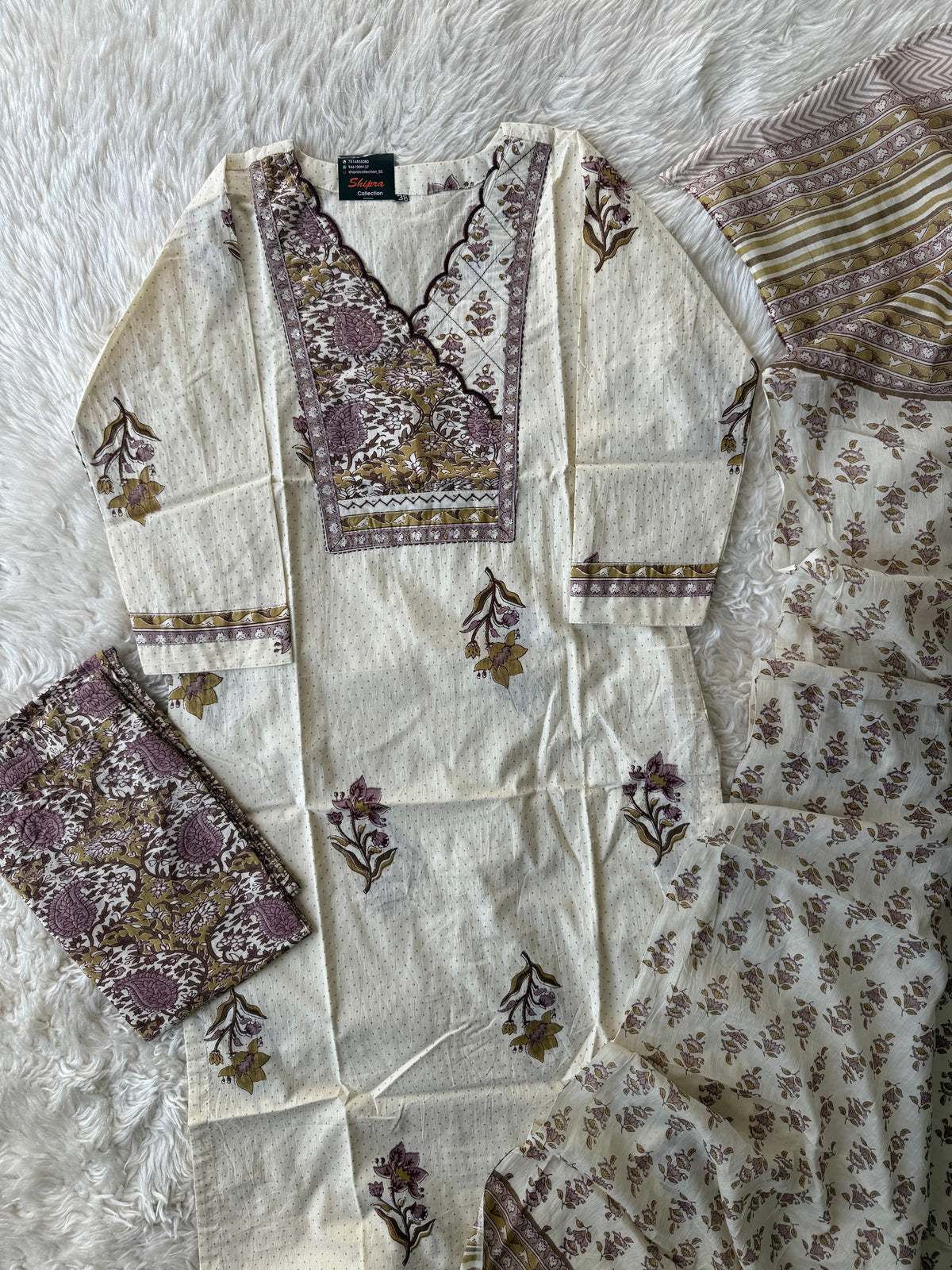 Premium Cotton Kurti Pant Dupatta Set