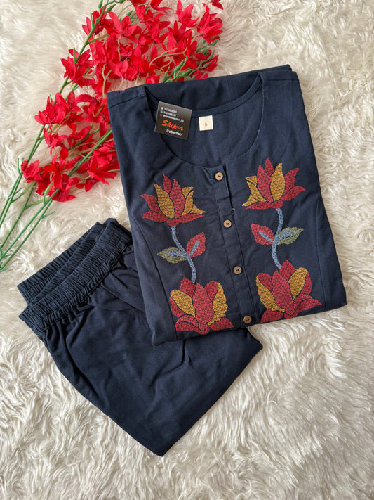 Khadi Cotton Kurti Pant Set